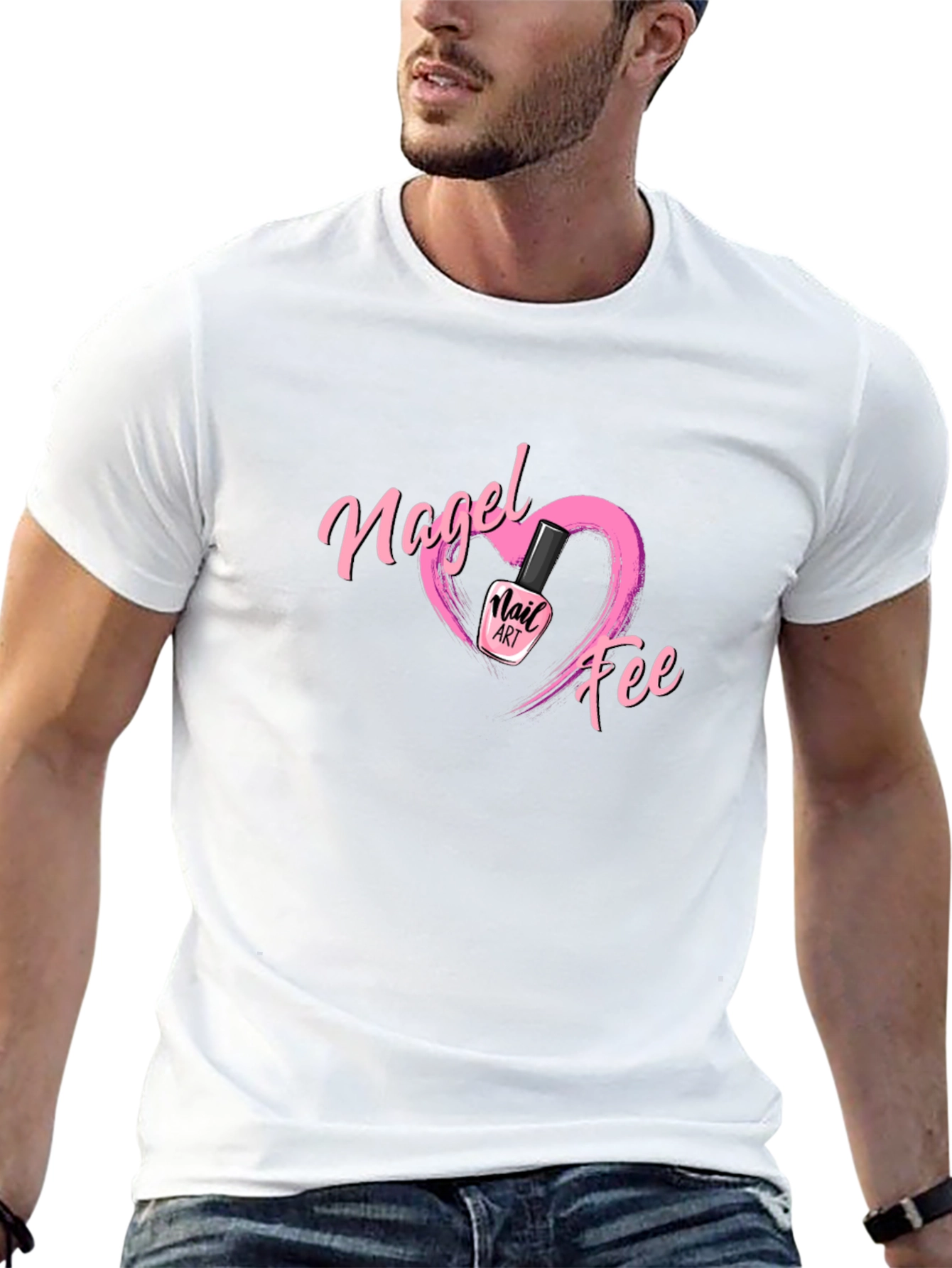 Nail Fee Graphic T-Shirt Unique Heart Design