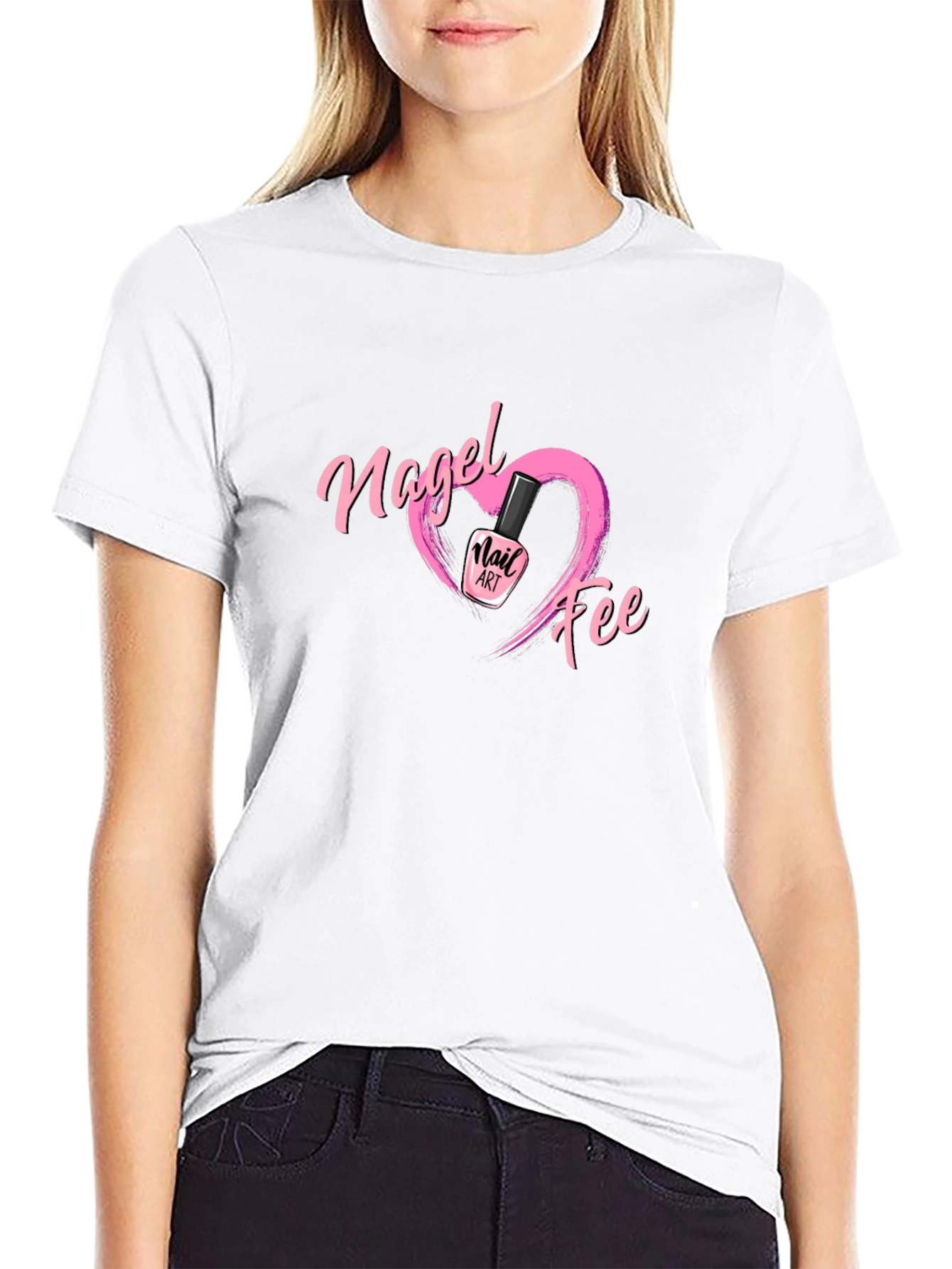 Nail Fee Graphic T-Shirt Unique Heart Design