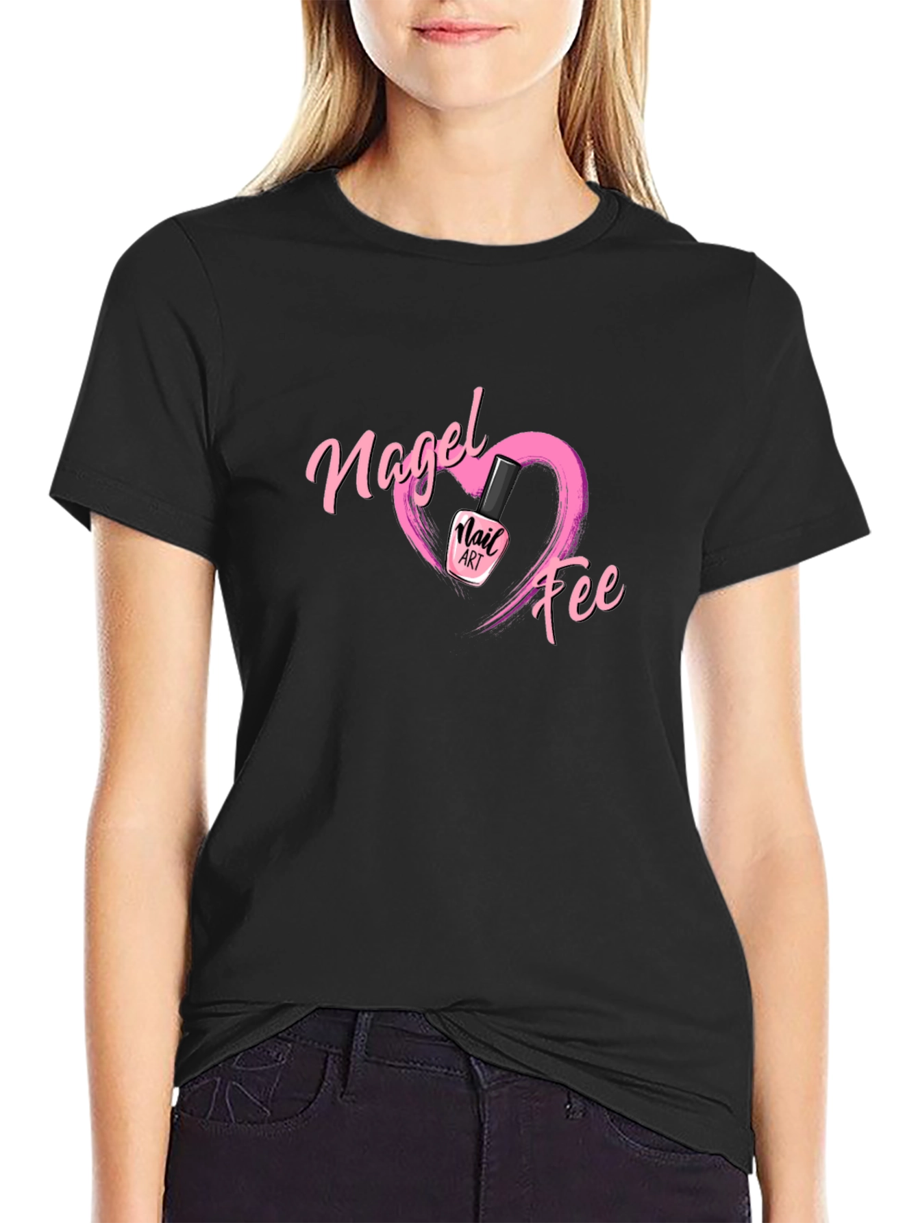 Nail Fee Graphic T-Shirt Unique Heart Design