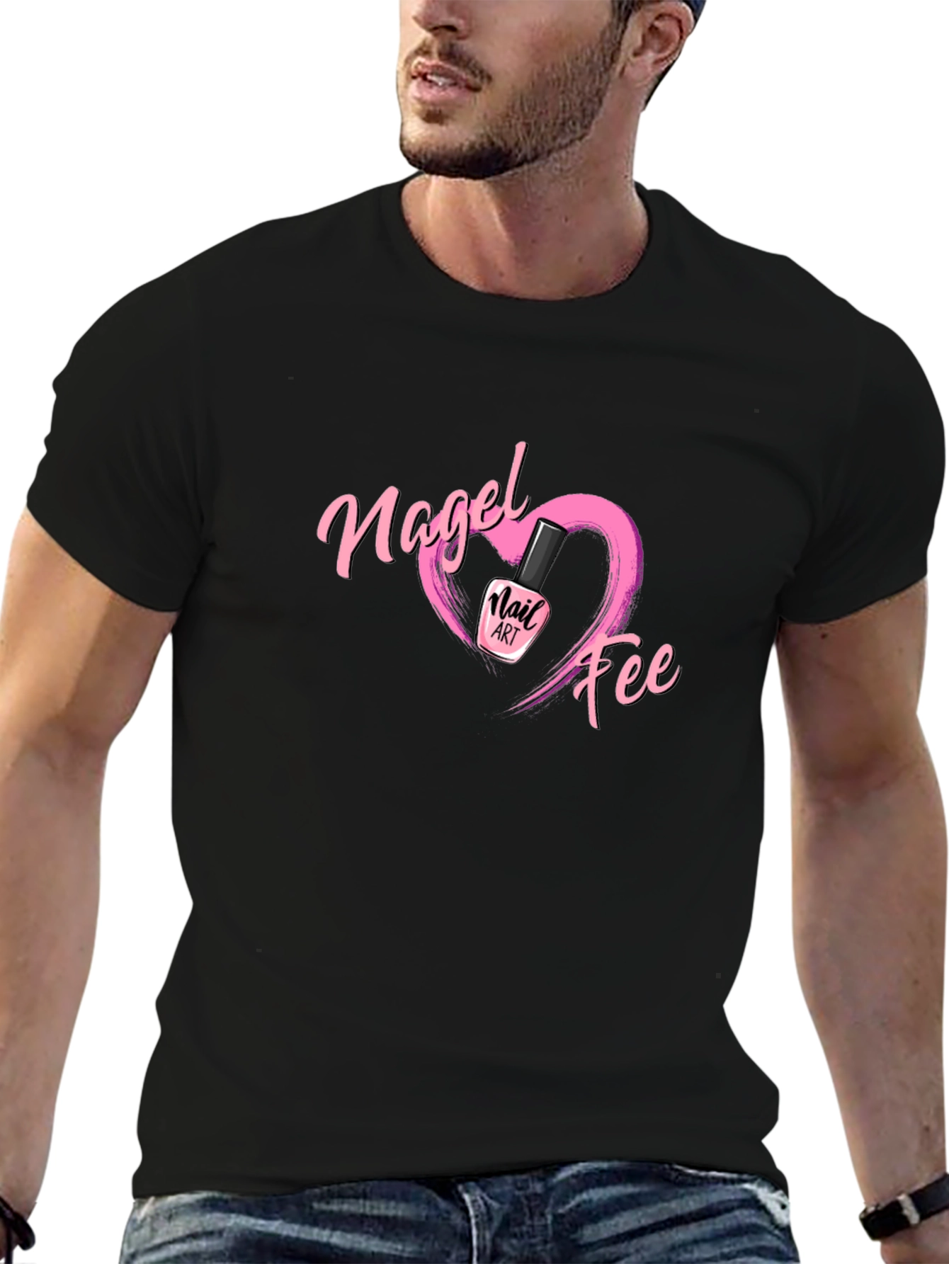 Nail Fee Graphic T-Shirt Unique Heart Design