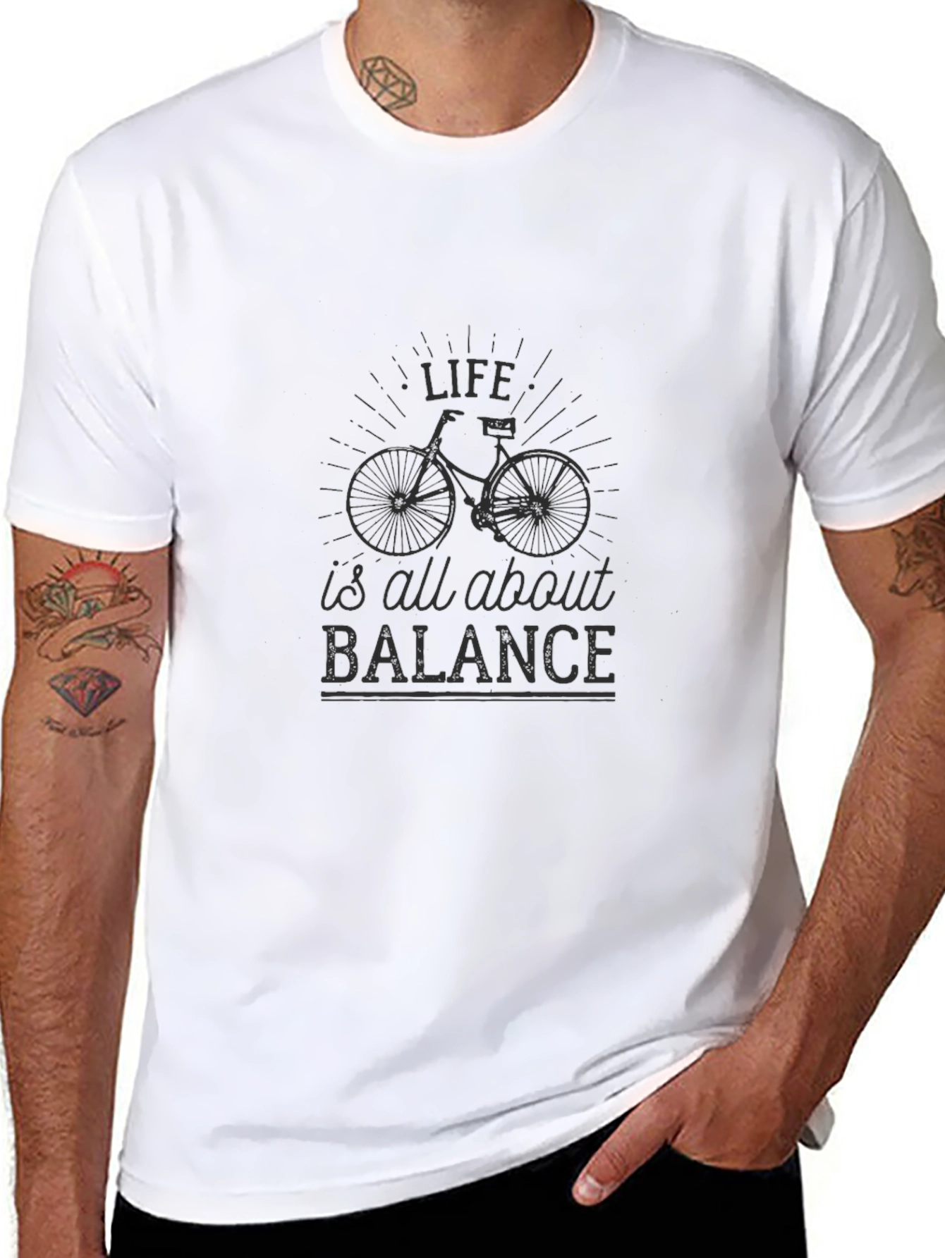 Life is Balance Bike Graphic Tee - Black
