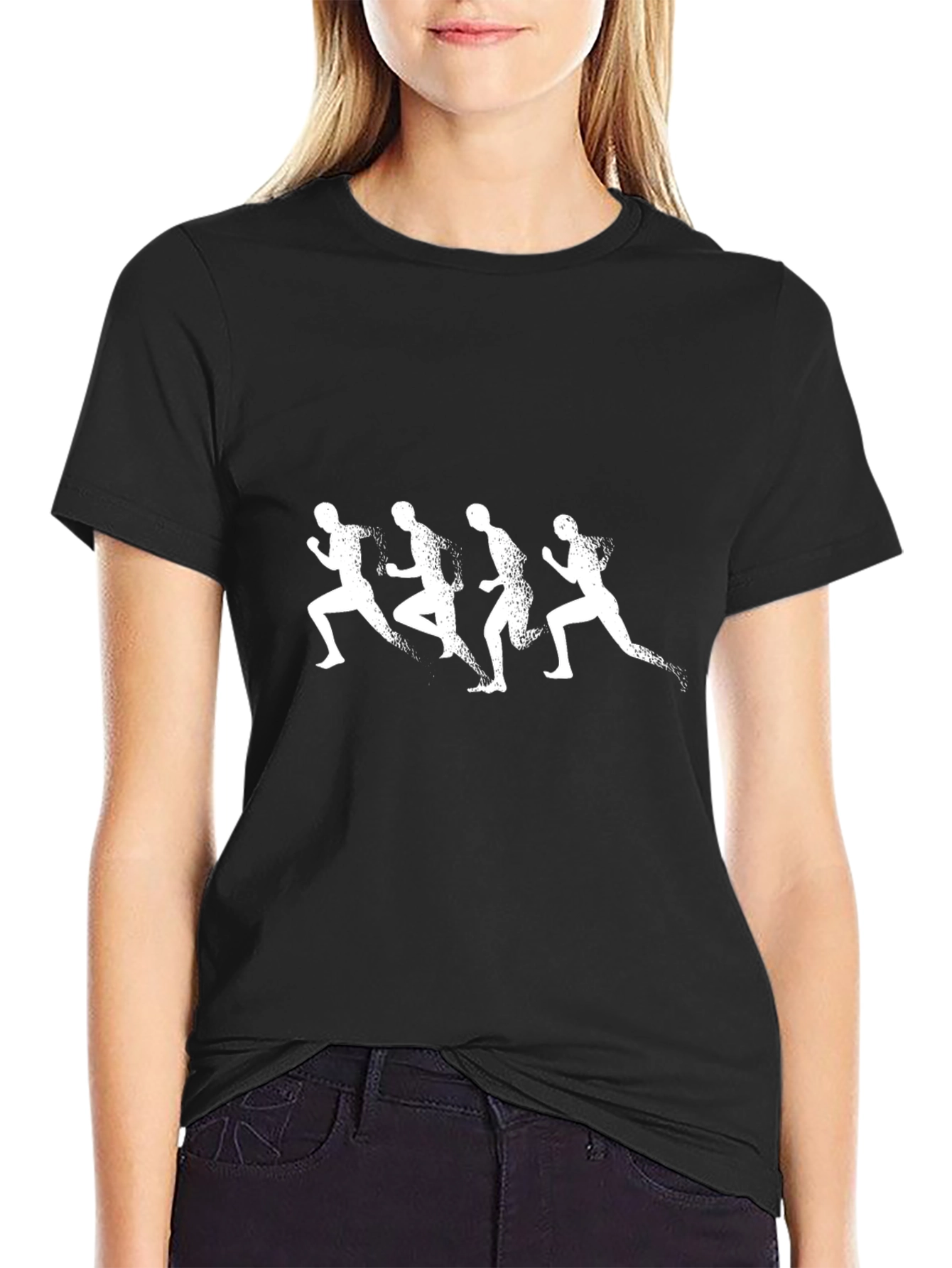 Mens Black Running Graphic T-Shirt