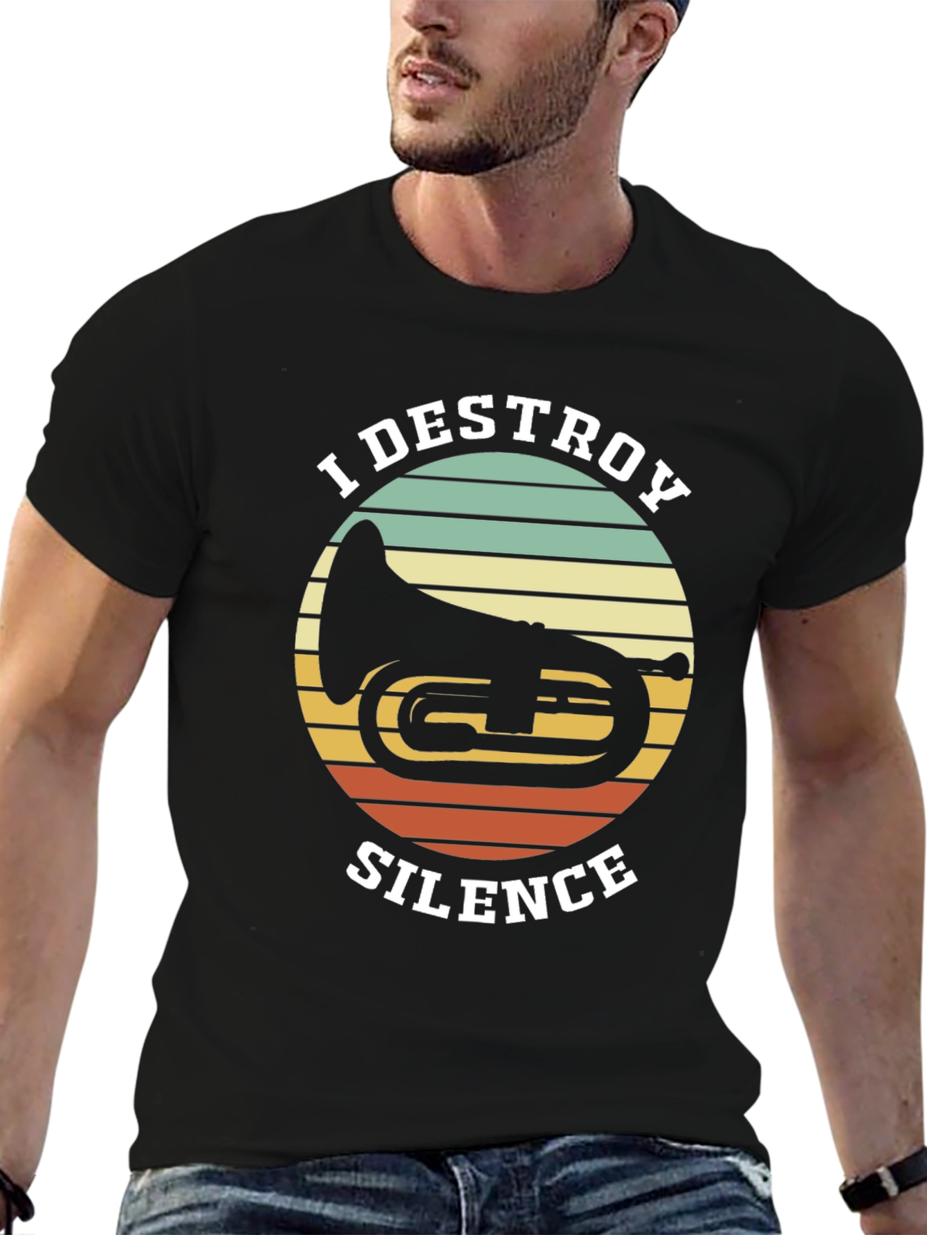 I Destroy Silence Tuba Graphic Tee