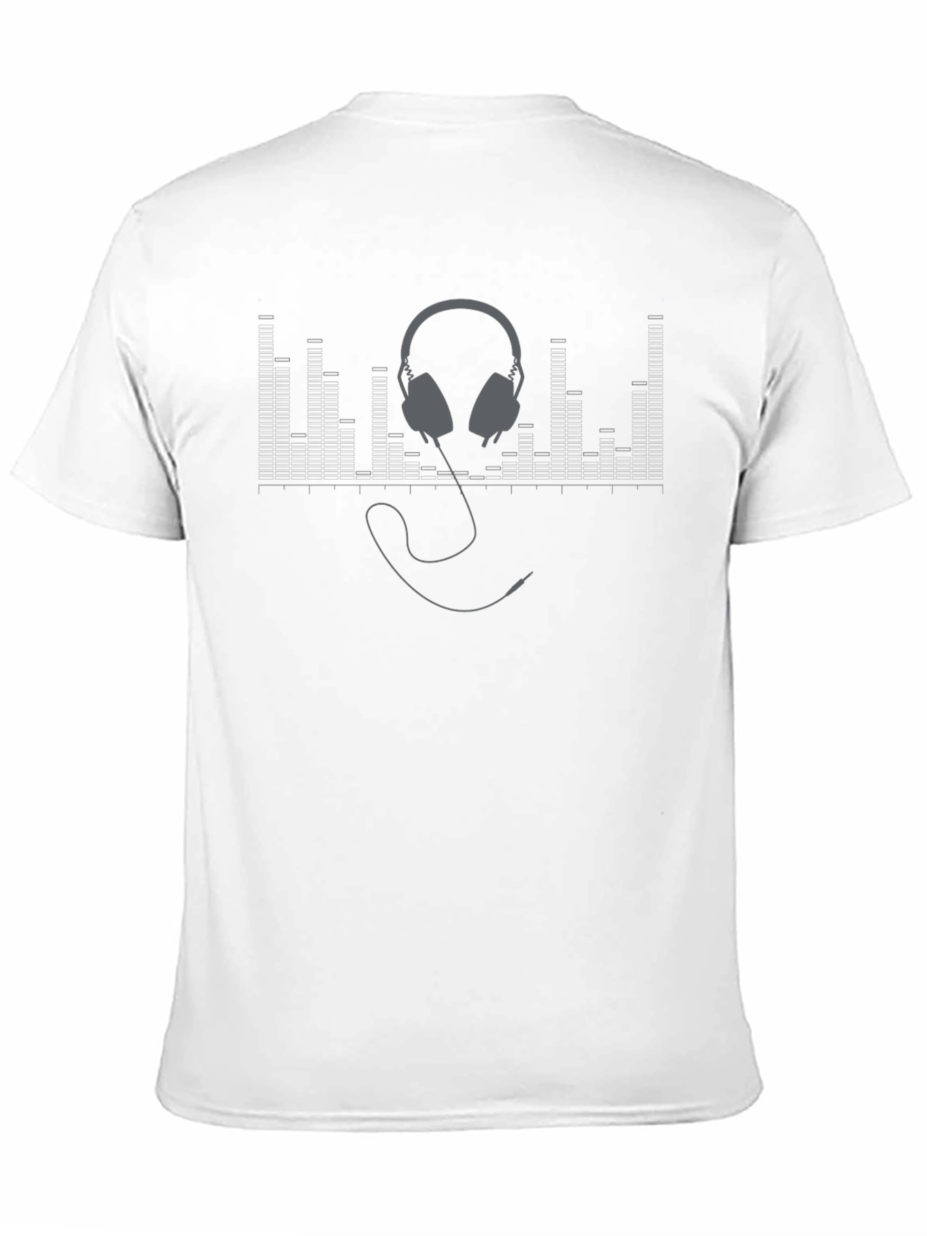 Stylish Black Headphones Graphic T-Shirt