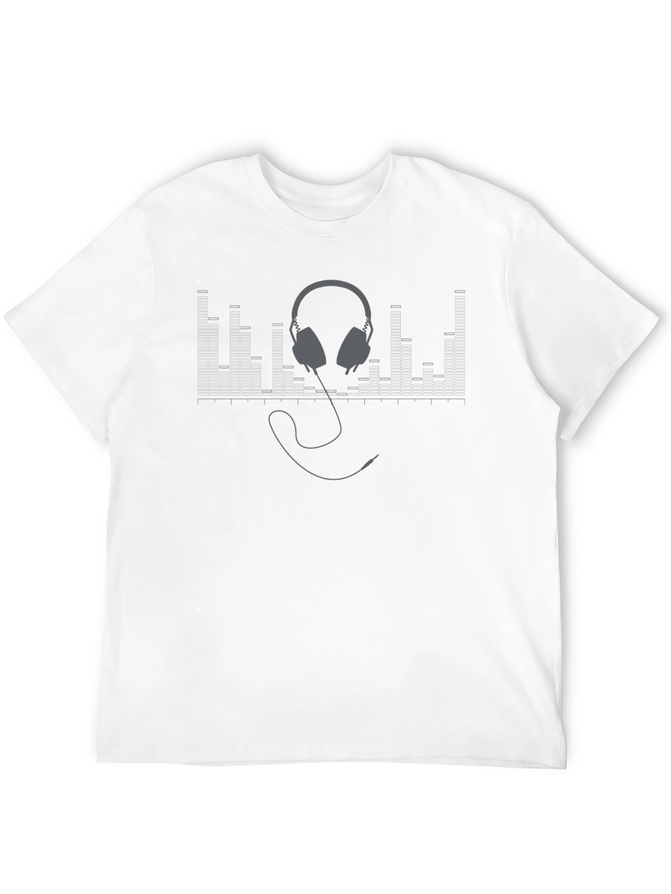 Stylish Black Headphones Graphic T-Shirt