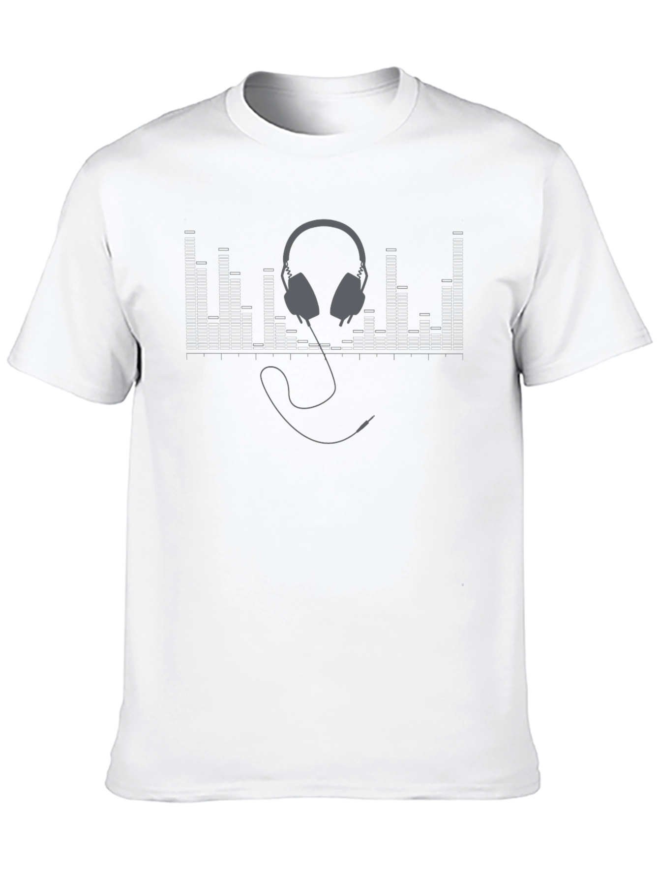 Stylish Black Headphones Graphic T-Shirt