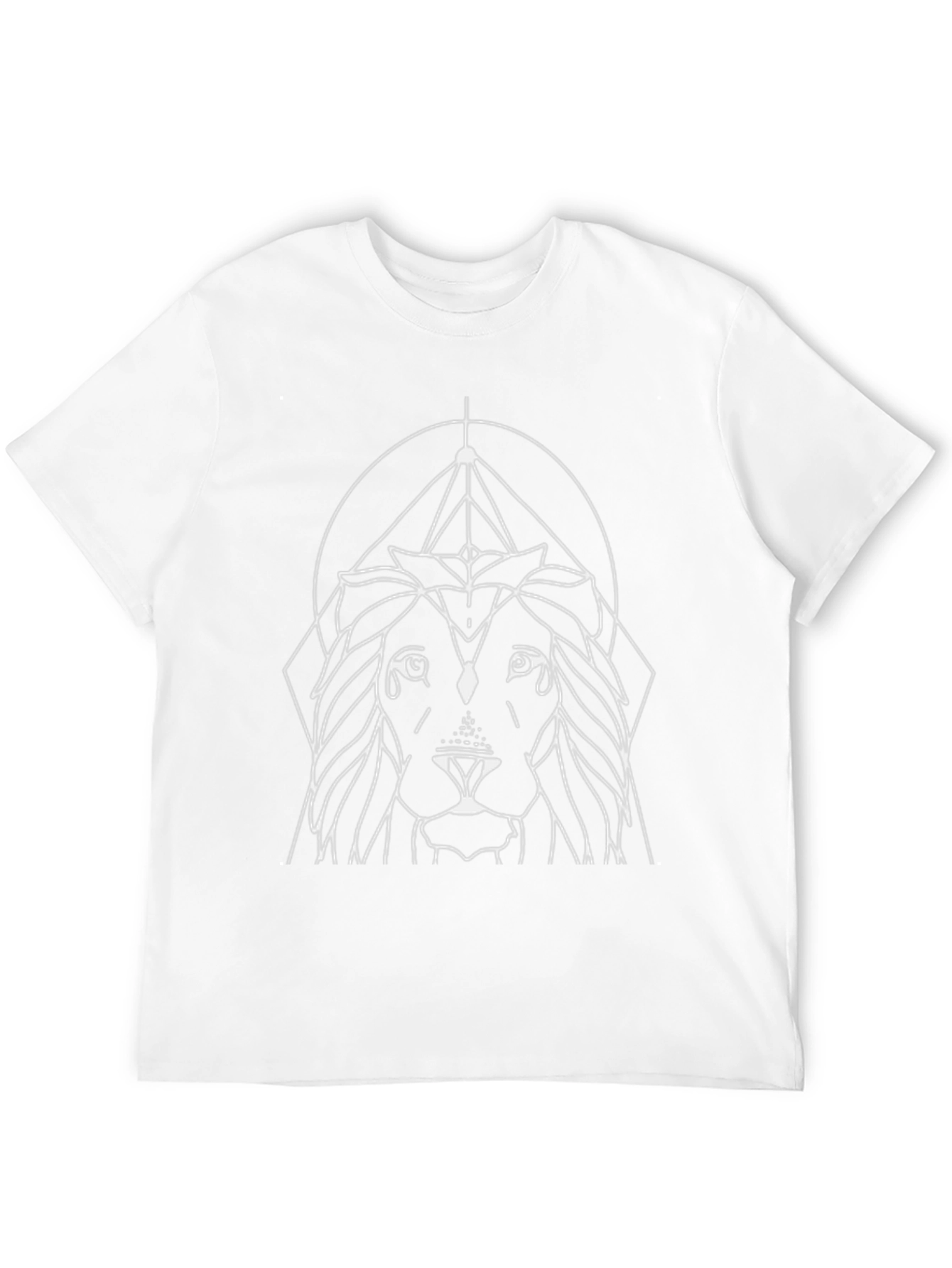 Geometric Lion Graphic Tee - Modern Streetwear
