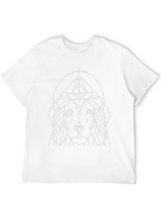 Geometric Lion Graphic Tee - Modern Streetwear