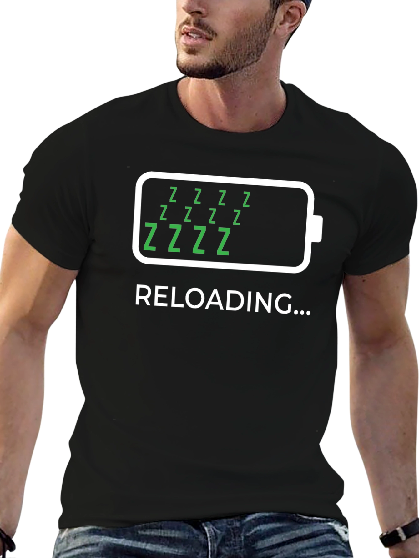 RELOADING... Battery Graphic T-Shirt - Recharge & Relax!