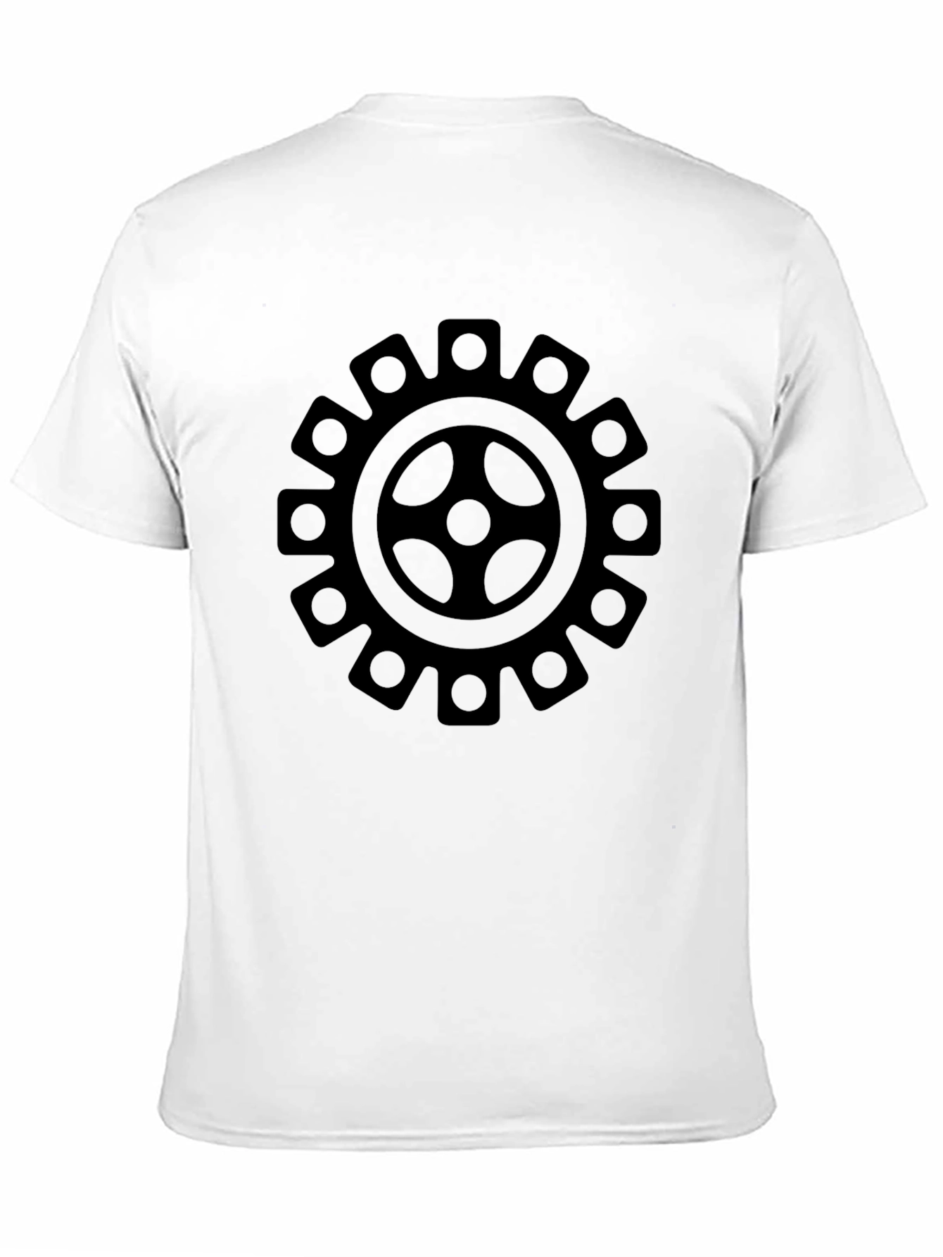 Gear Graphic Tee - Black Cotton Casual Shirt