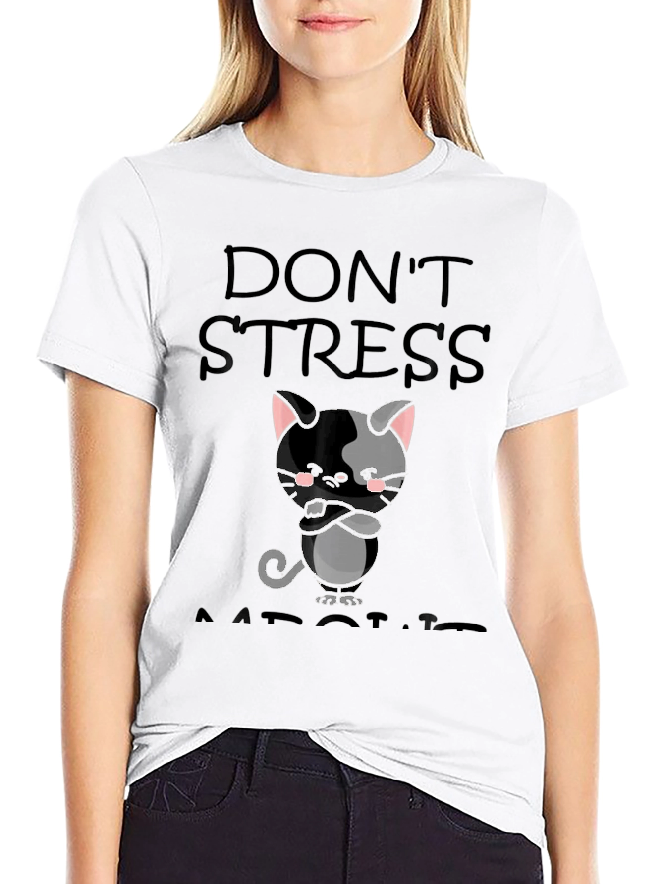 Dont Stress About It Black Cat T-Shirt