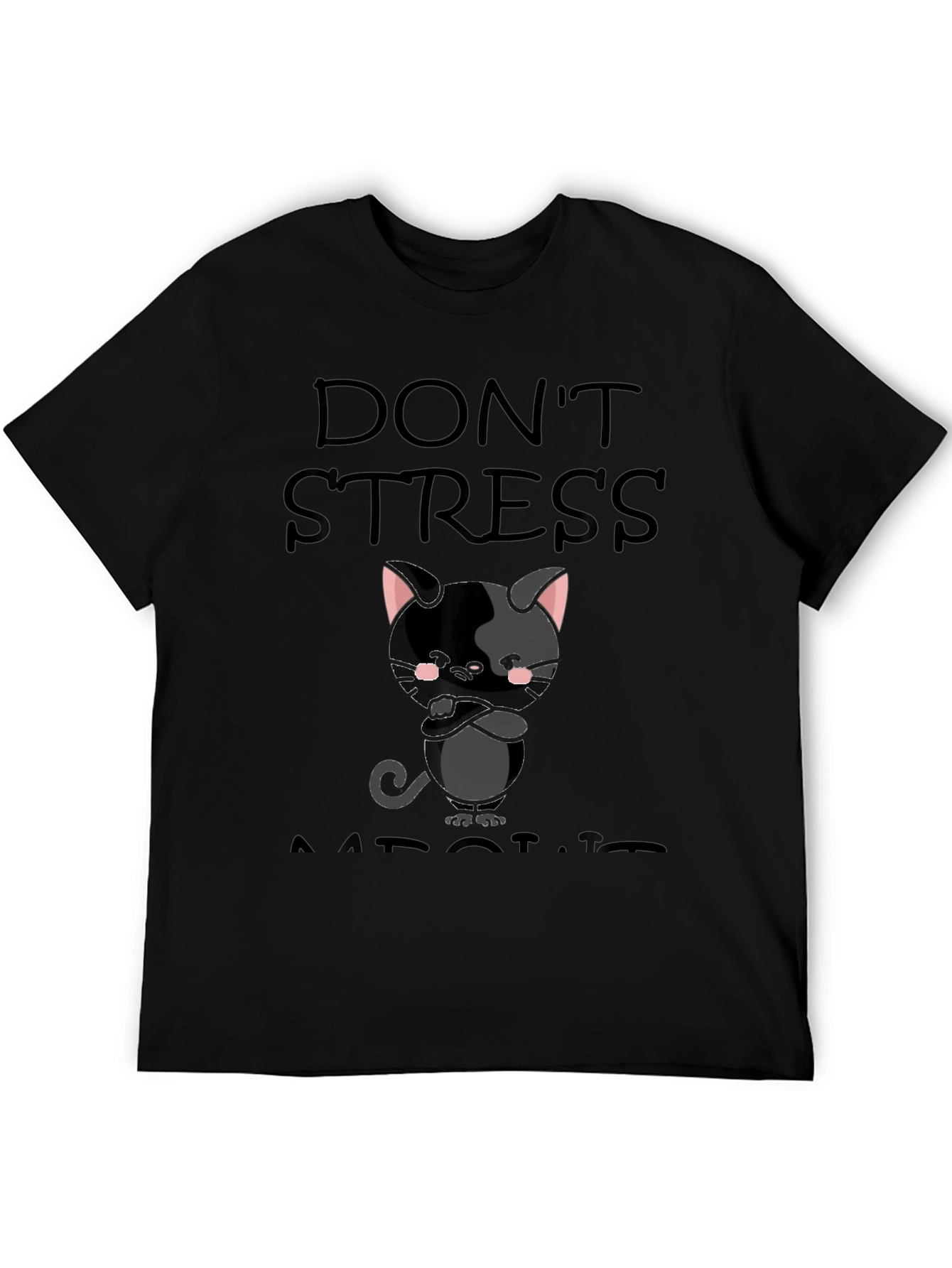 Dont Stress About It Black Cat T-Shirt