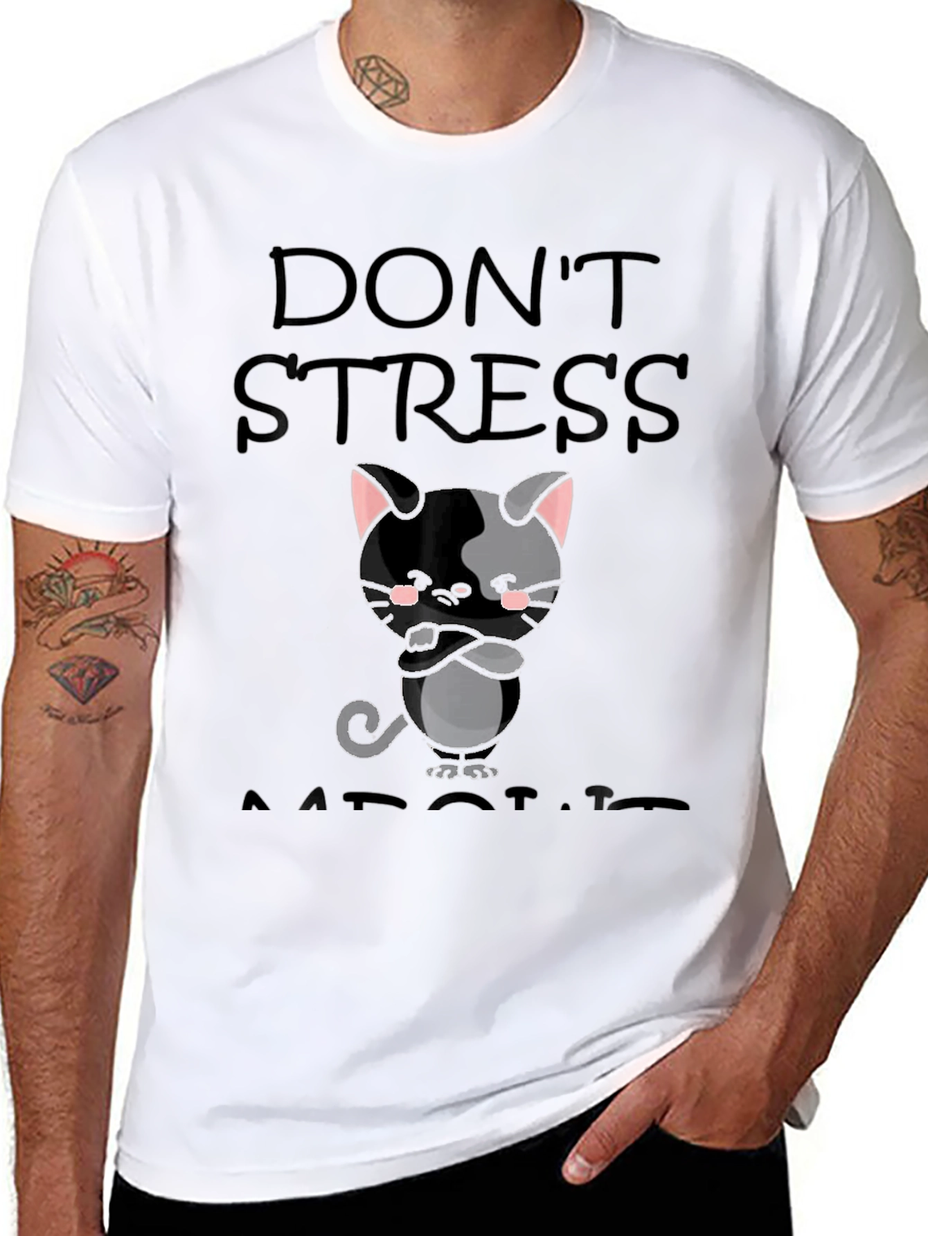 Dont Stress About It Black Cat T-Shirt