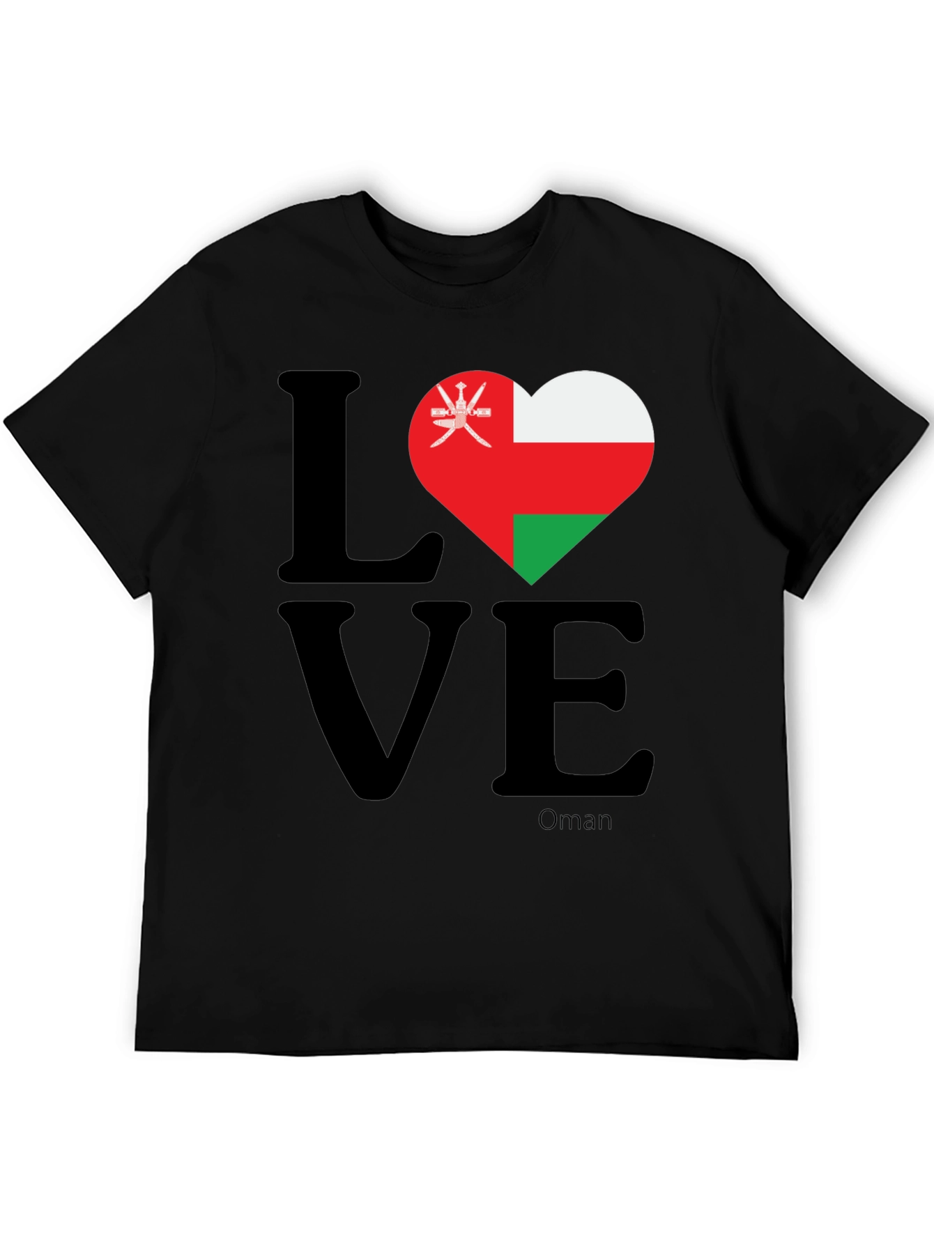 Oman Flag Heart T-Shirt - Love Oman Pride