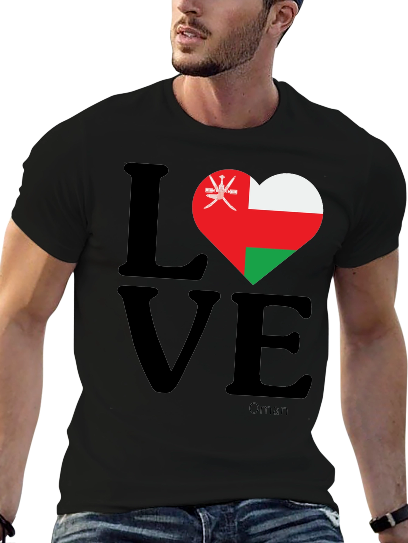 Oman Flag Heart T-Shirt - Love Oman Pride