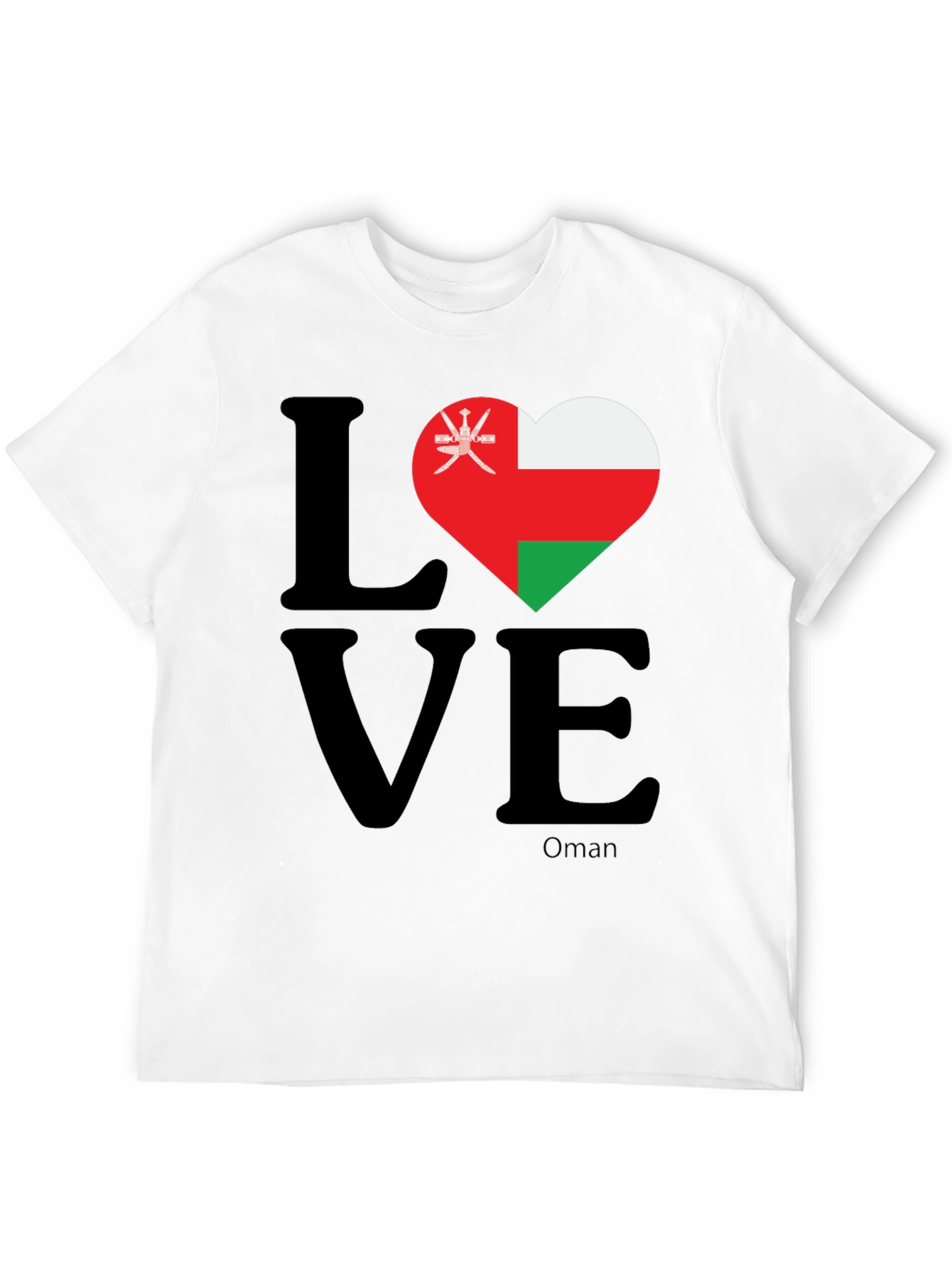 Oman Flag Heart T-Shirt - Love Oman Pride