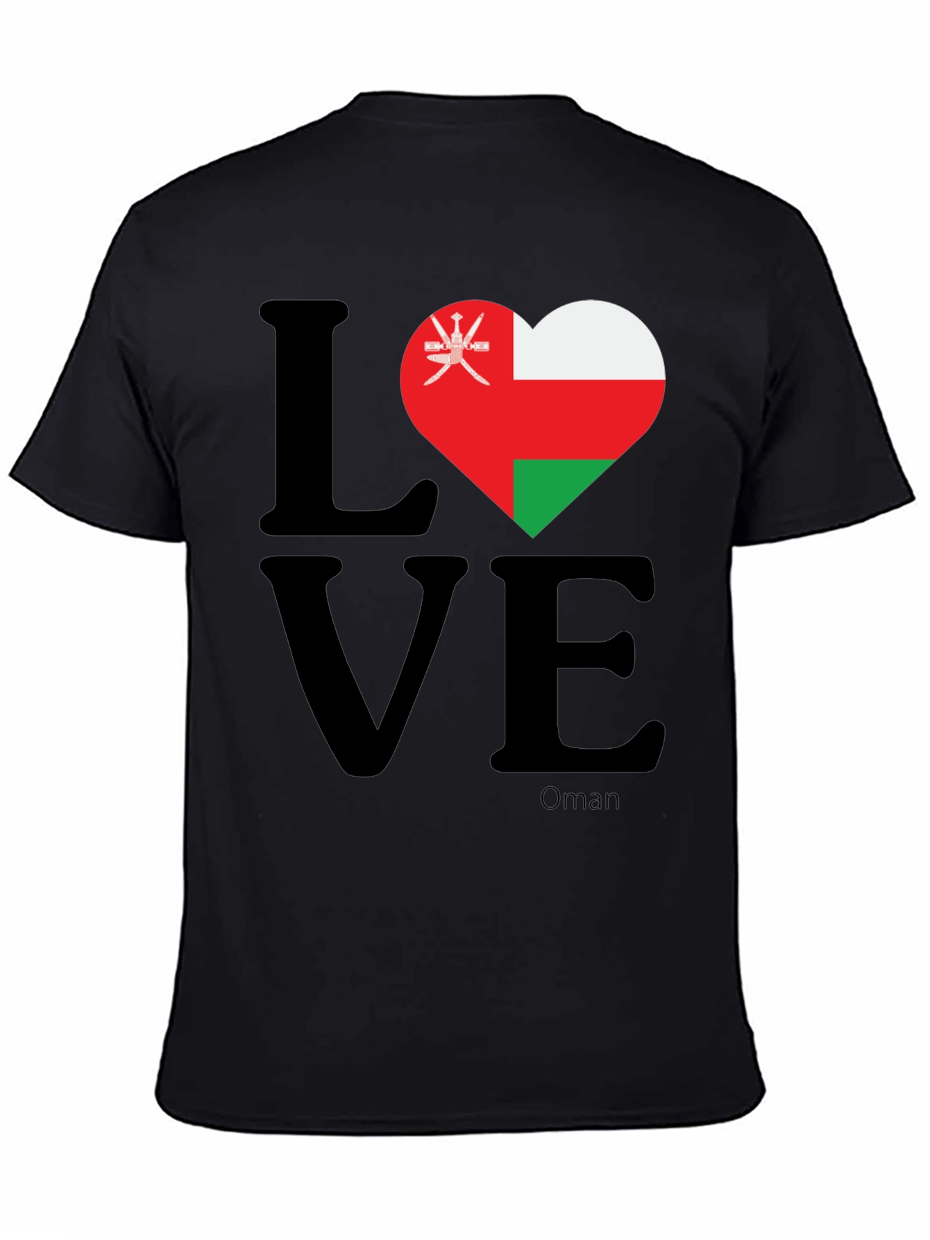 Oman Flag Heart T-Shirt - Love Oman Pride