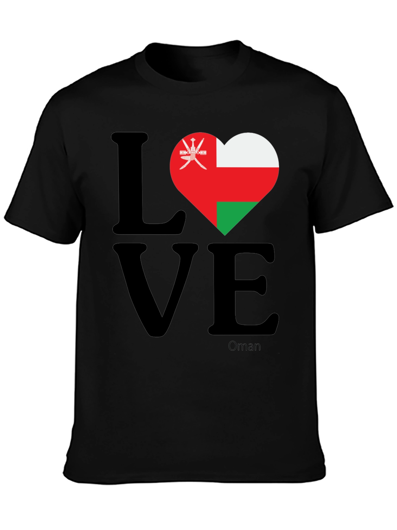 Oman Flag Heart T-Shirt - Love Oman Pride