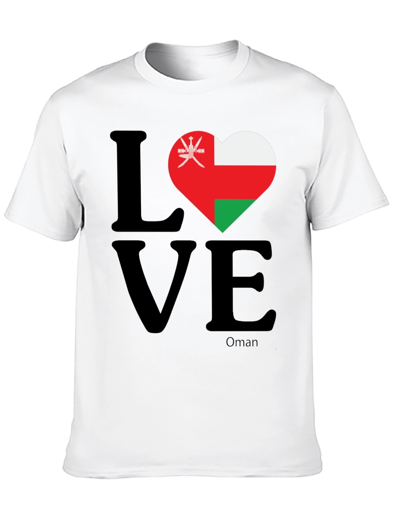Oman Flag Heart T-Shirt - Love Oman Pride