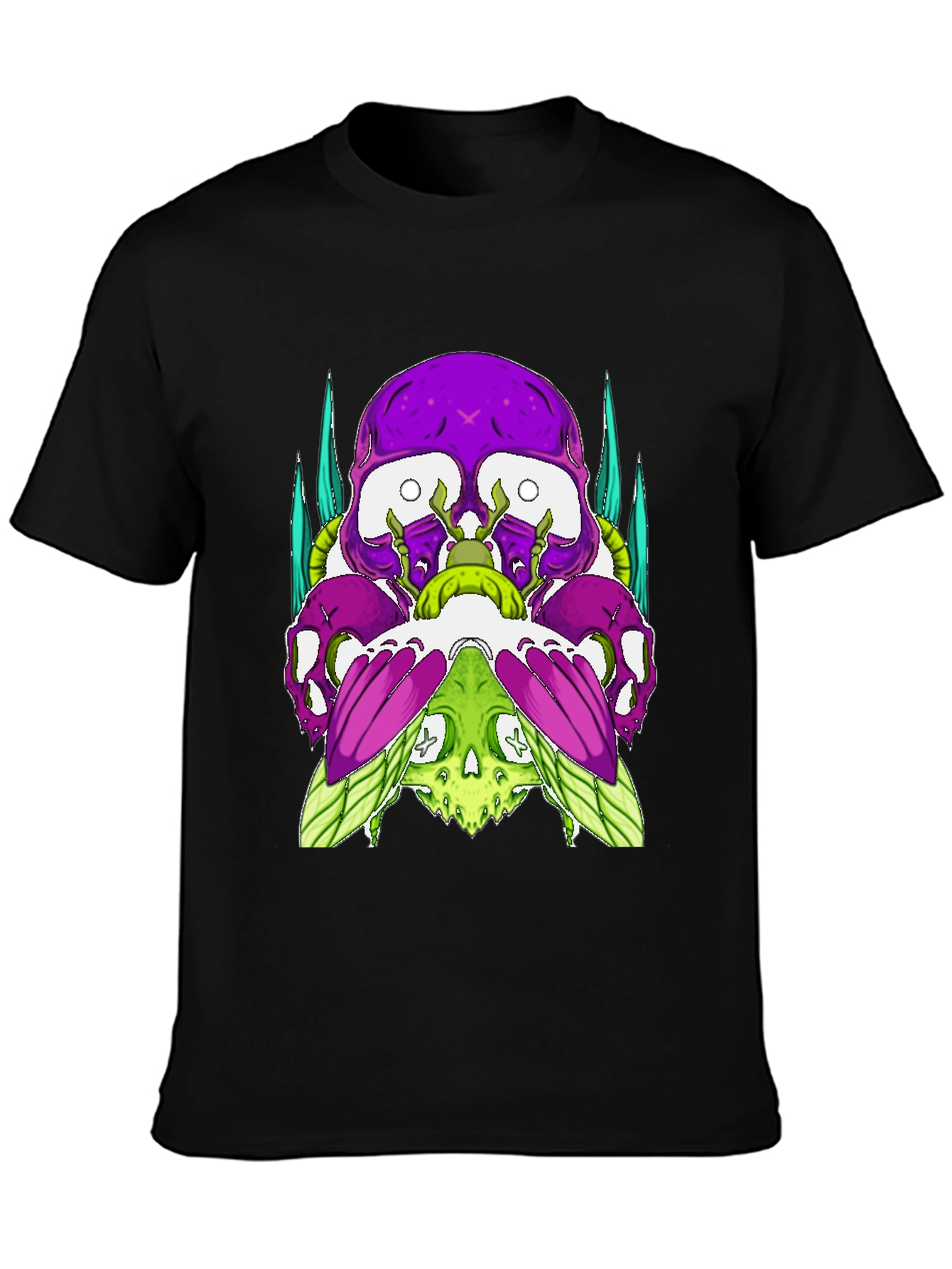 Skull Fusion Graphic Tee - Edgy Style