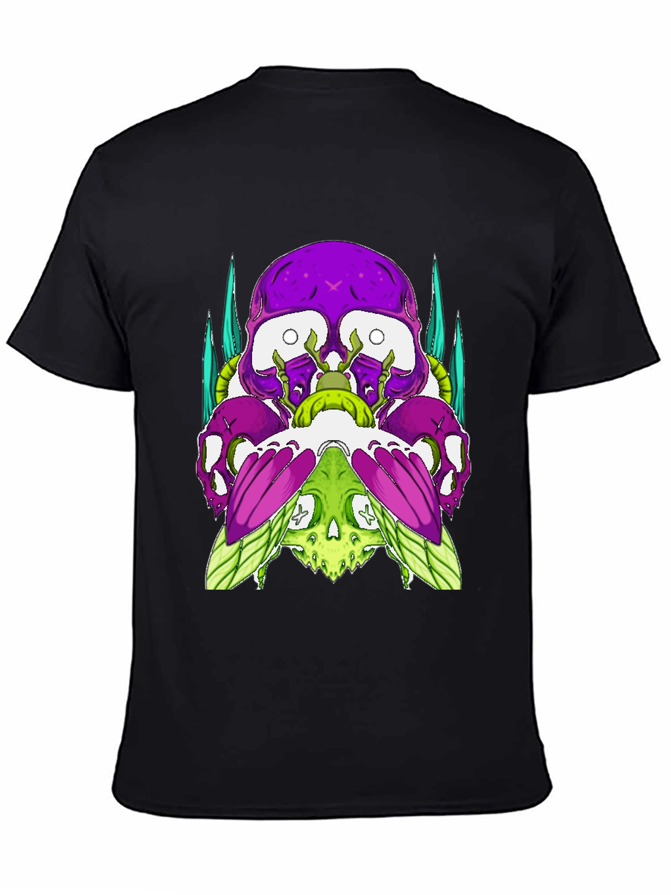 Skull Fusion Graphic Tee - Edgy Style