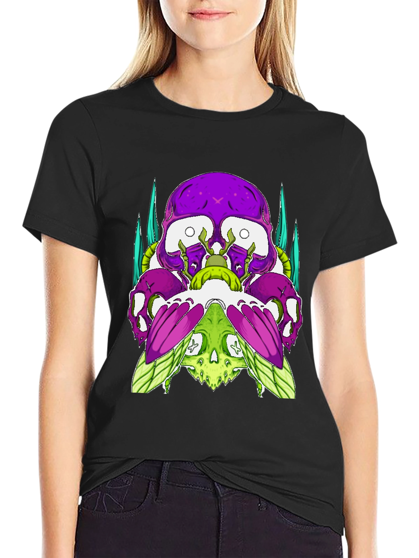 Skull Fusion Graphic Tee - Edgy Style