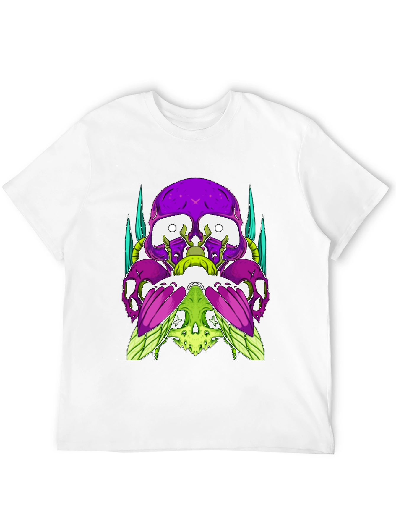 Skull Fusion Graphic Tee - Edgy Style