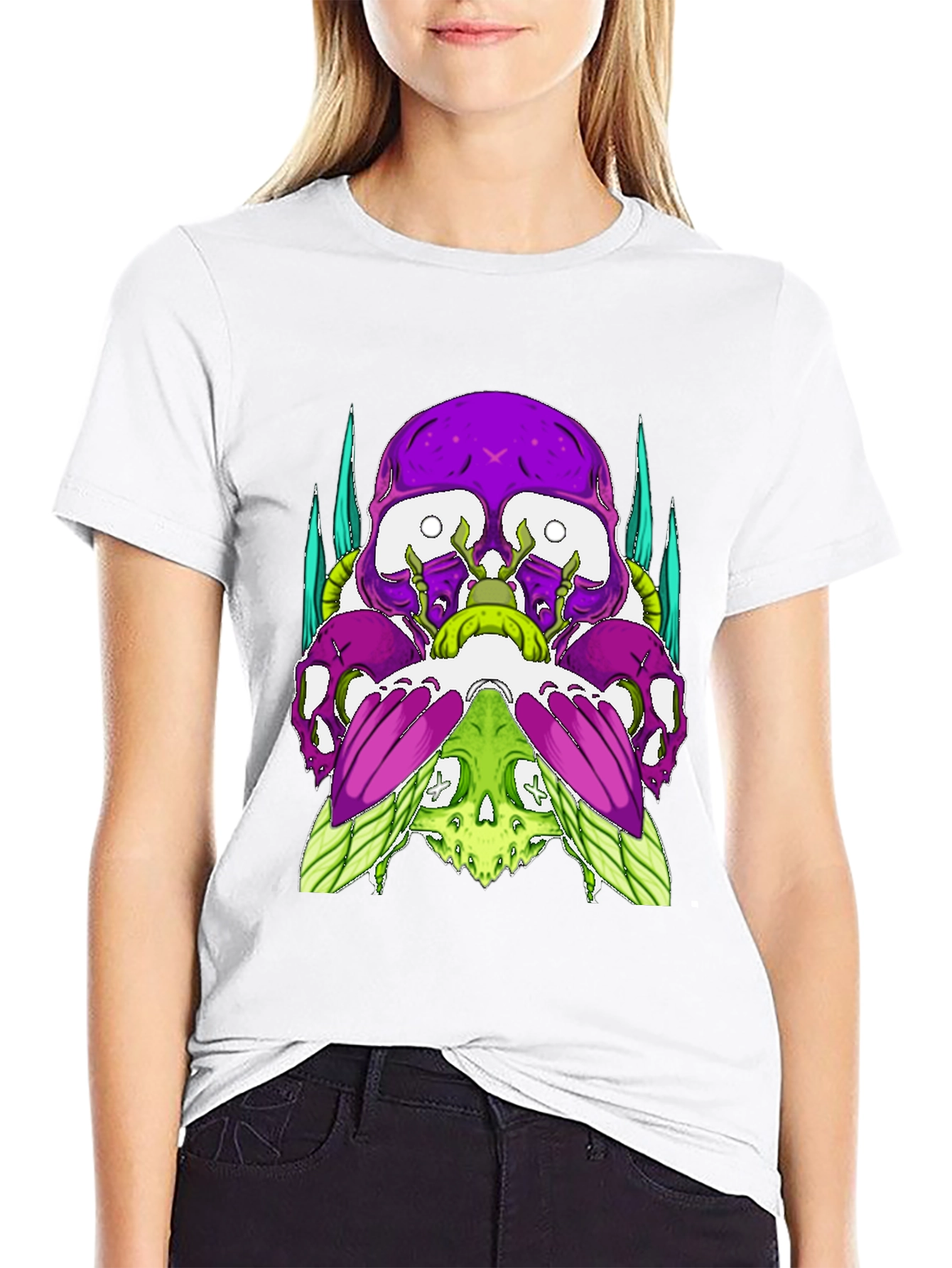 Skull Fusion Graphic Tee - Edgy Style