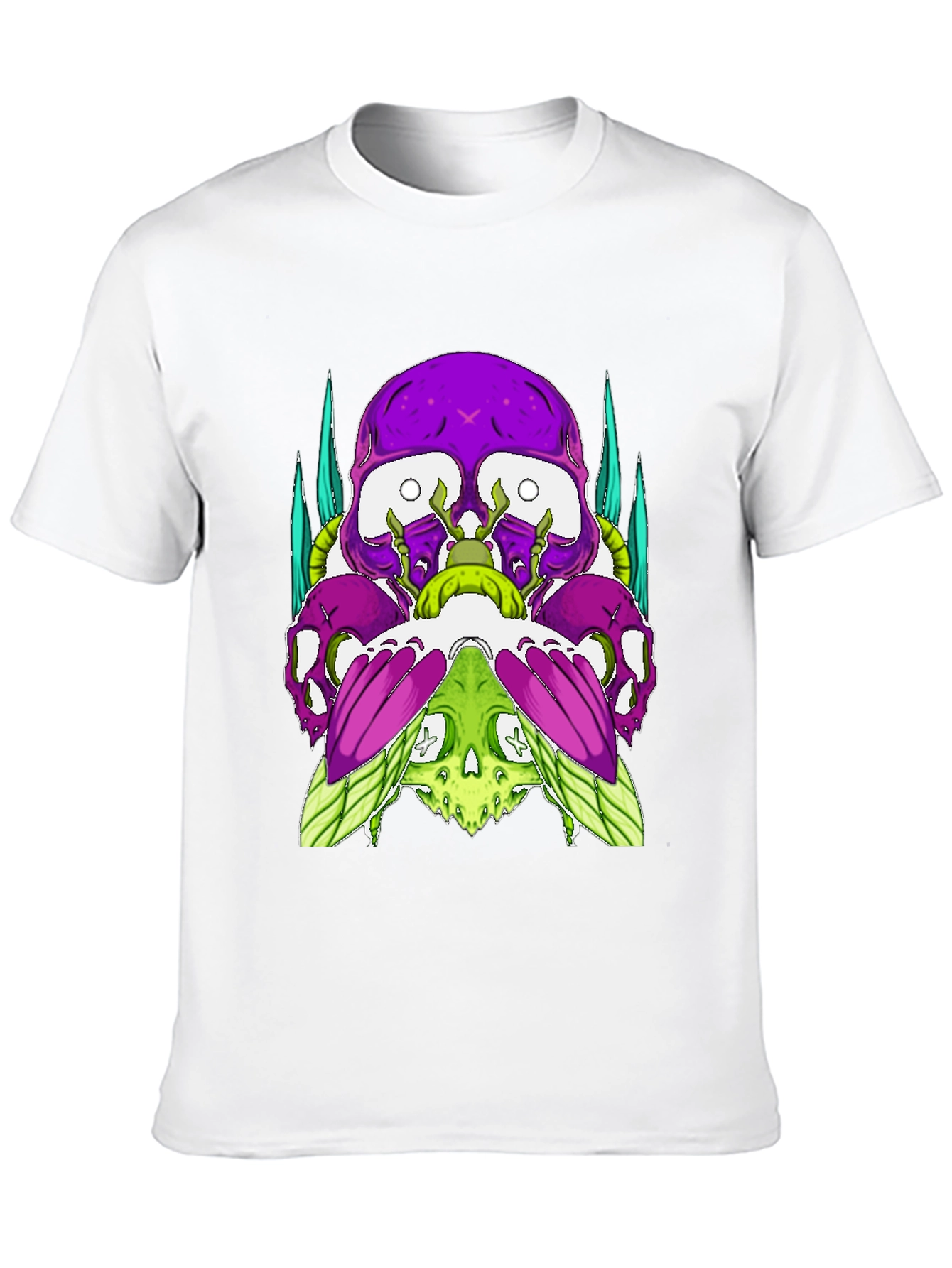 Skull Fusion Graphic Tee - Edgy Style