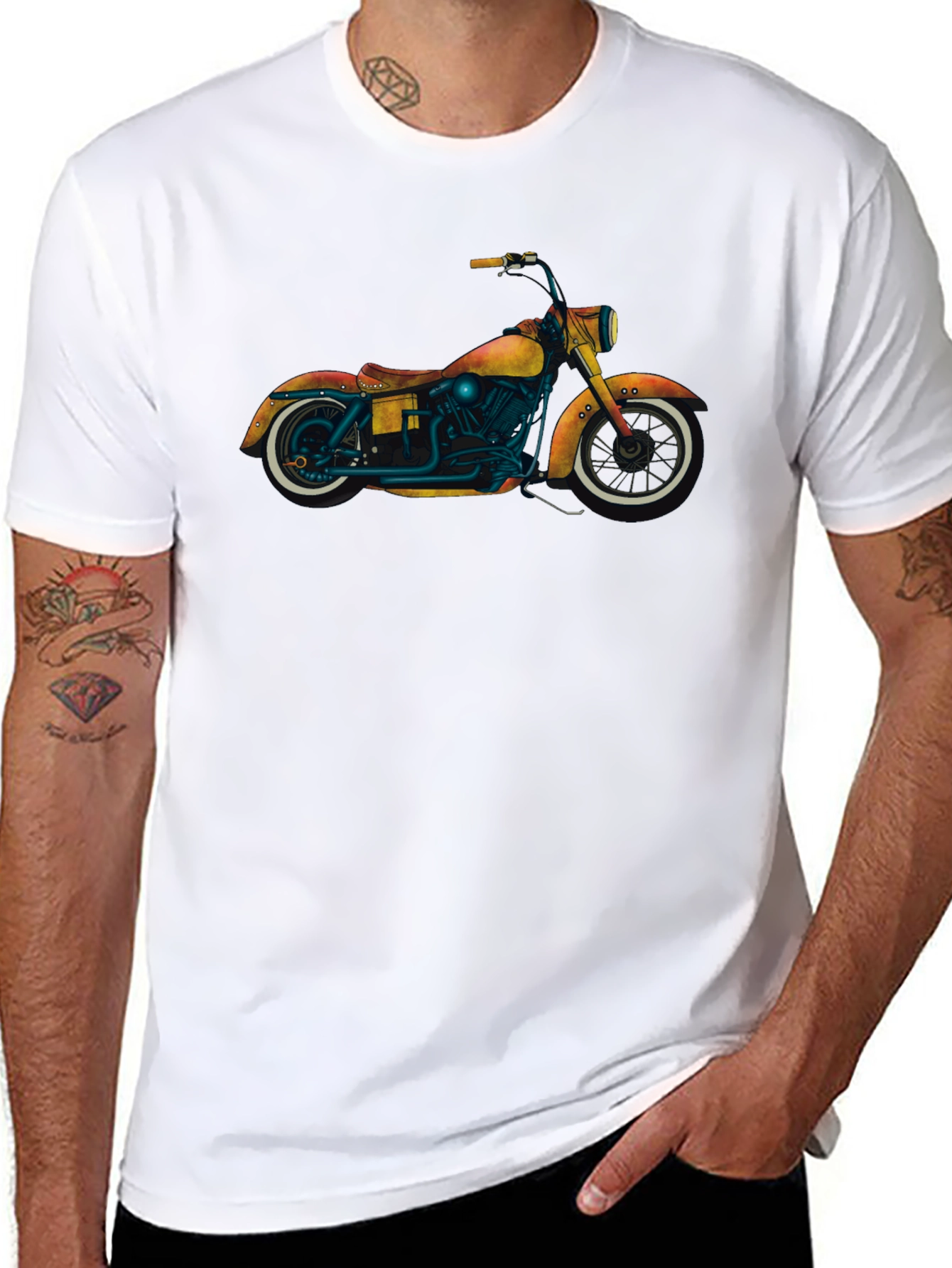 Motorcycle Graphic Black T-Shirt