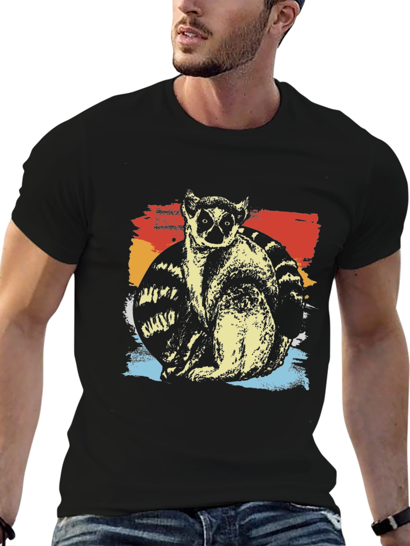 Lemur Graphic Tee - Cool Retro Design