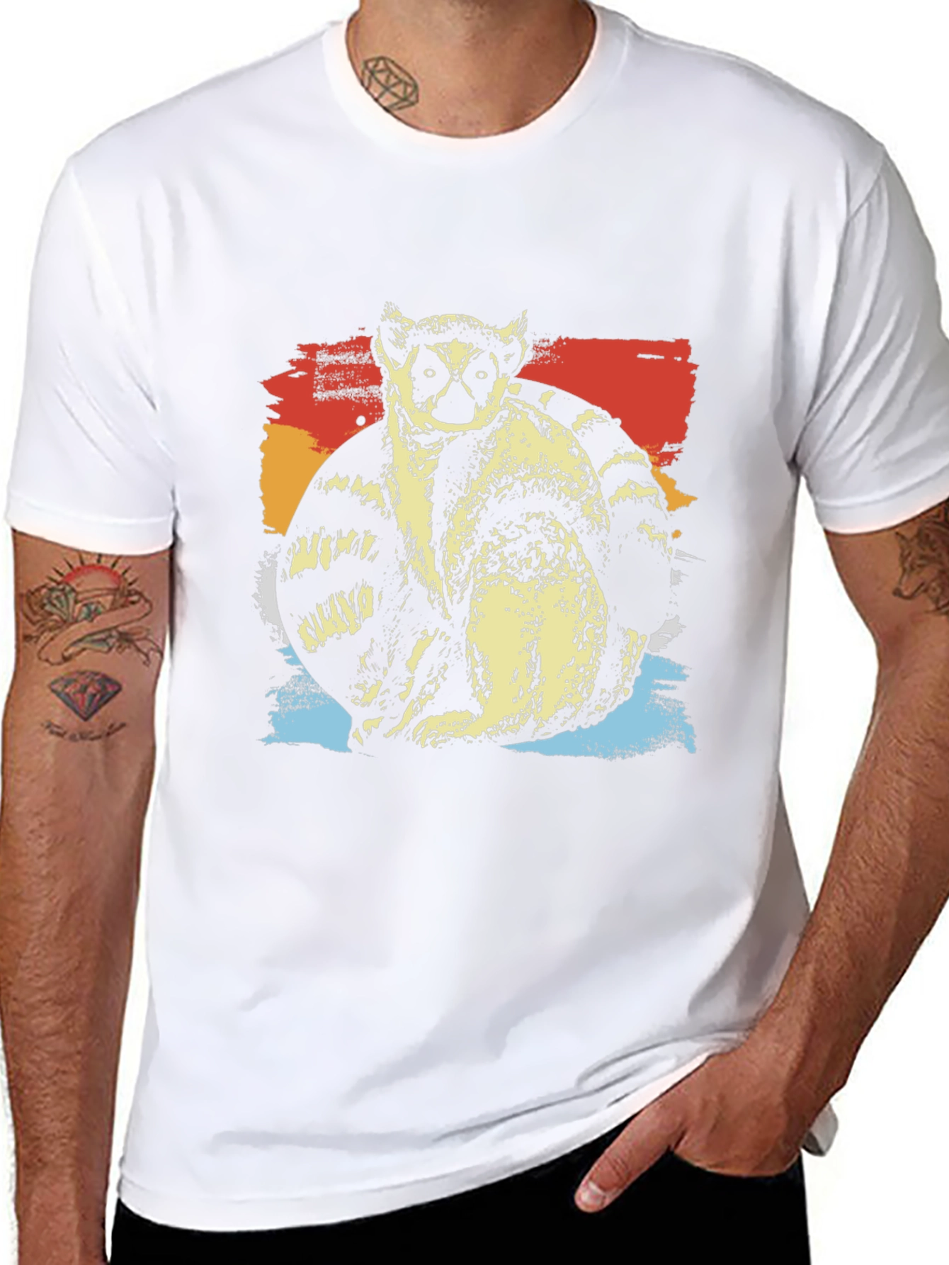 Lemur Graphic Tee - Cool Retro Design