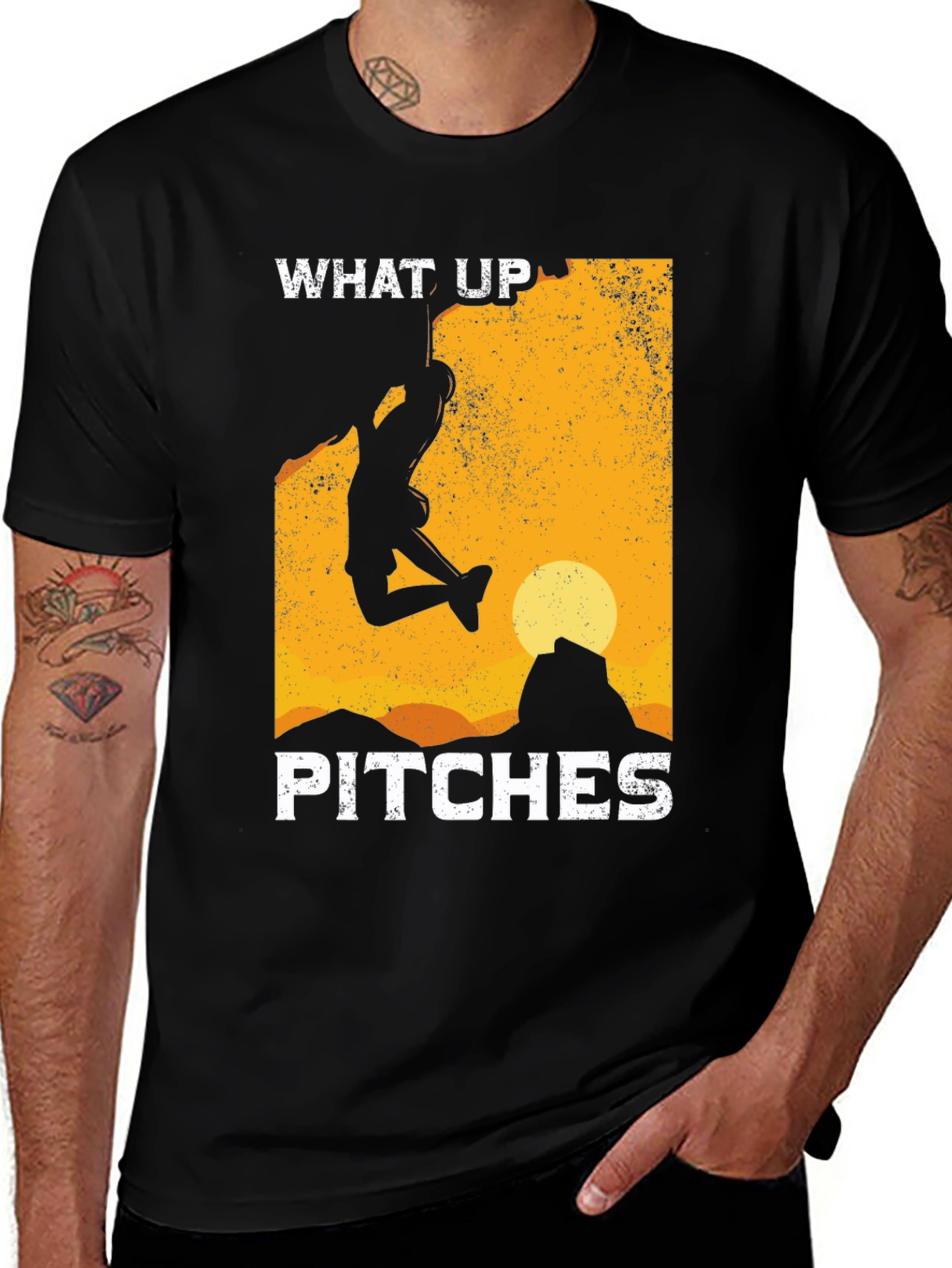What Up Pitches Climbing T-Shirt