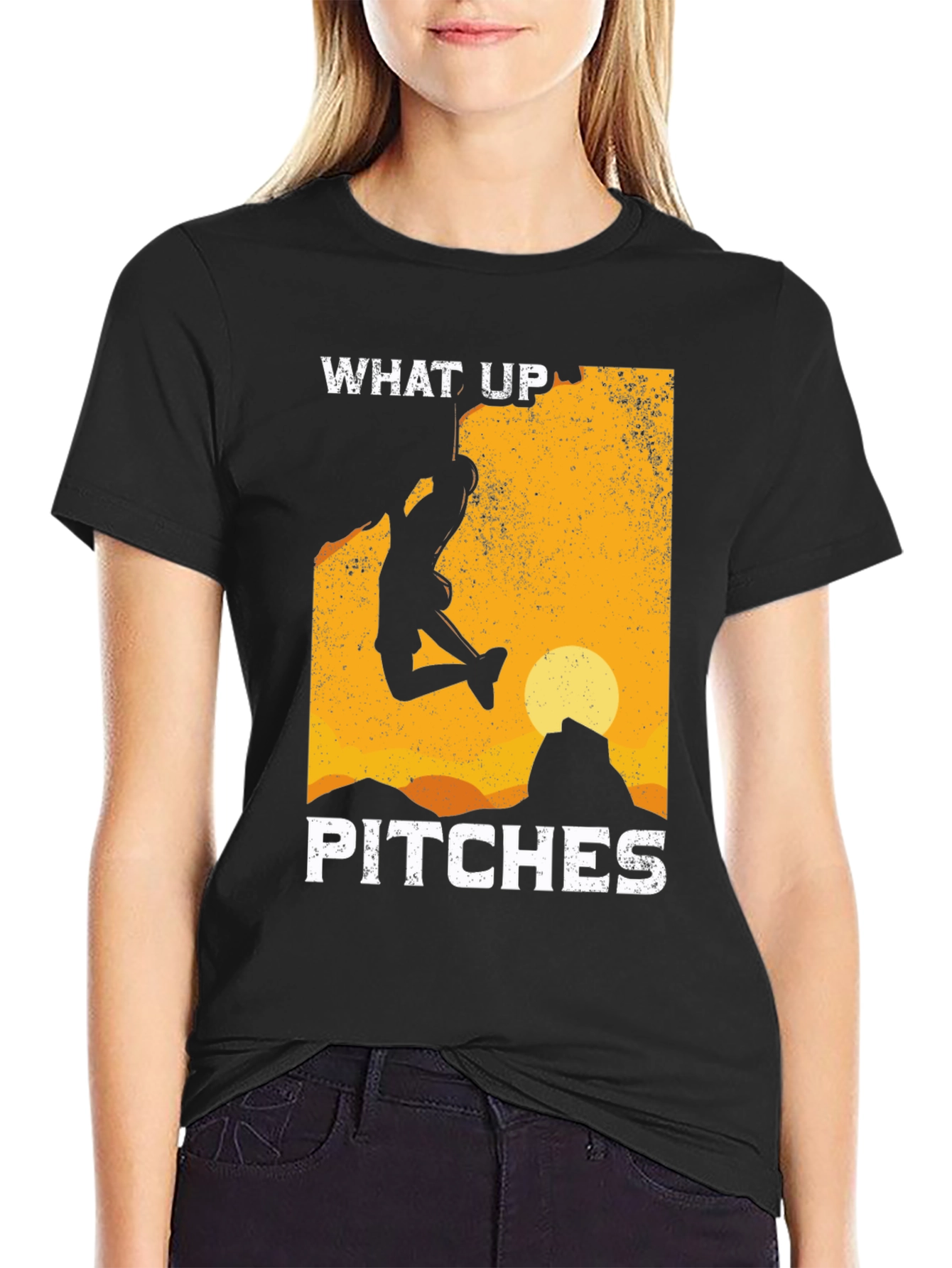 What Up Pitches Climbing T-Shirt