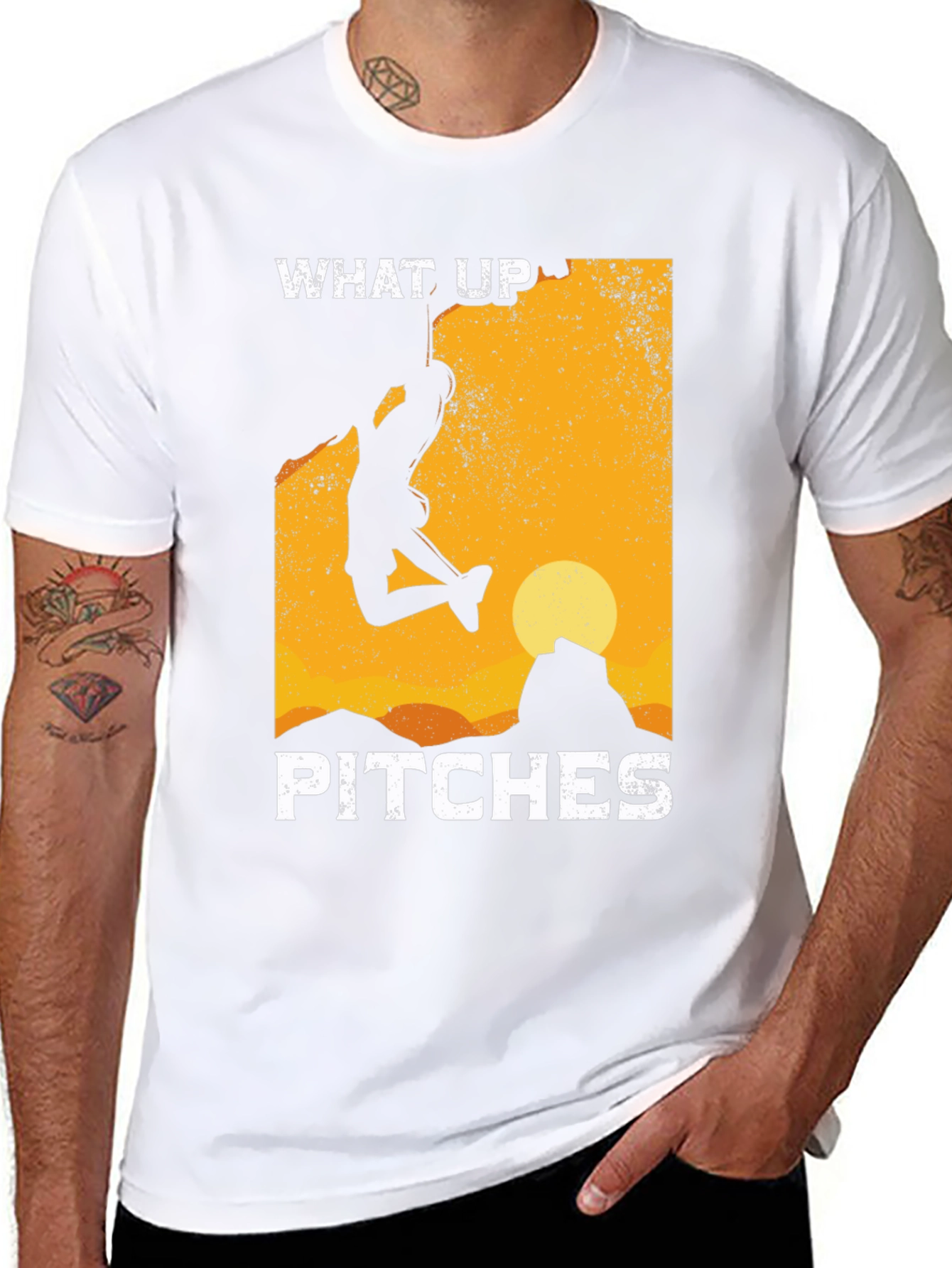 What Up Pitches Climbing T-Shirt