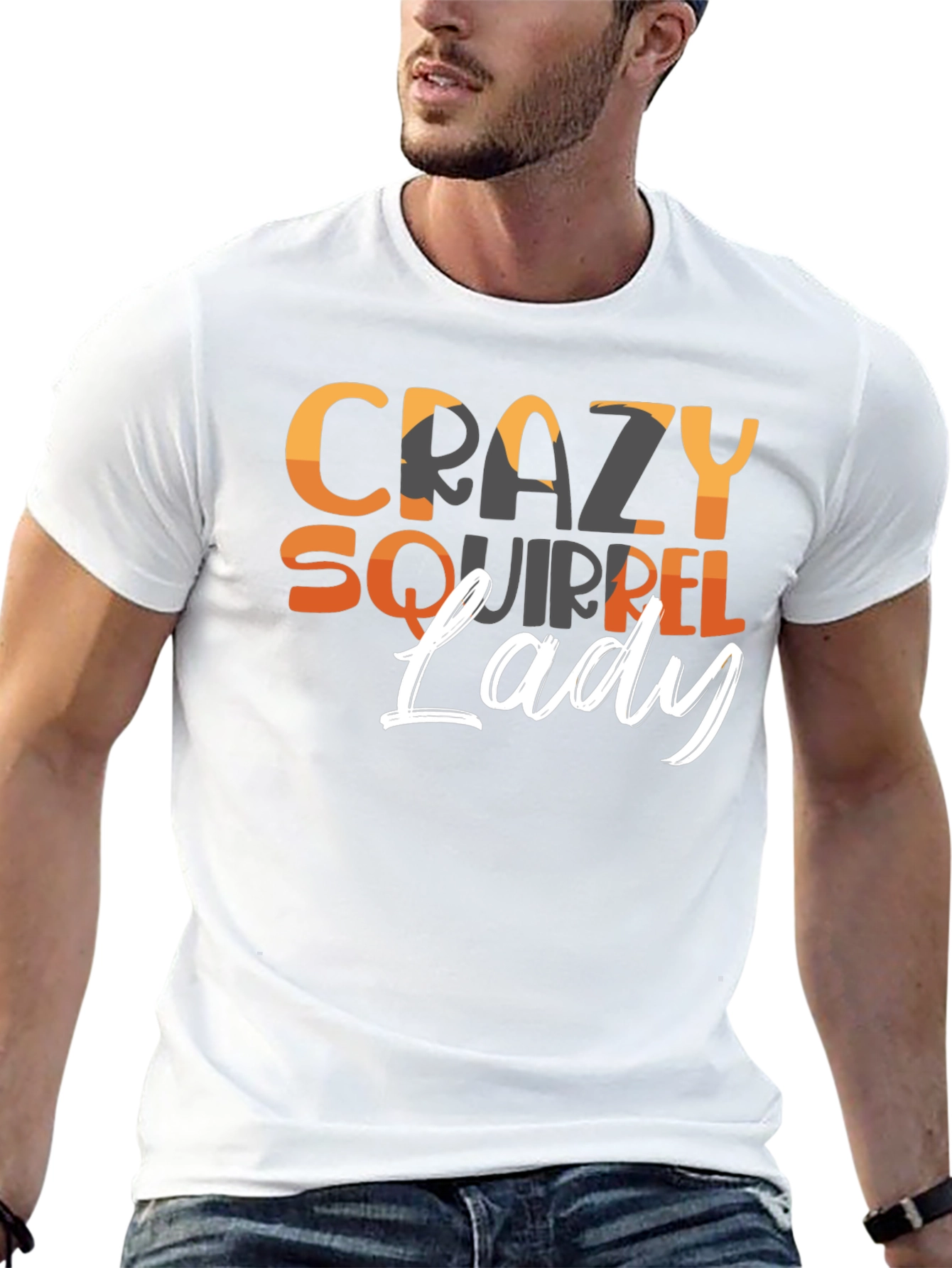 Crazy Squirrel Lady Graphic T-Shirt - Black