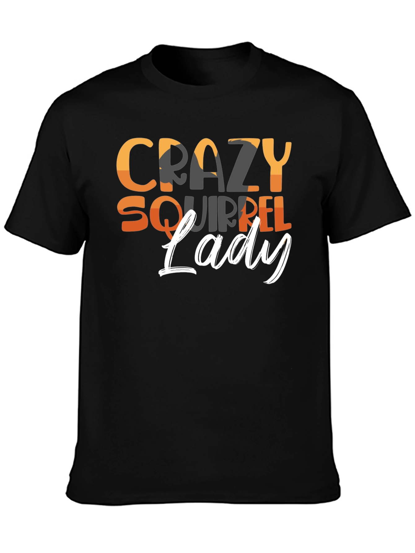 Crazy Squirrel Lady Graphic T-Shirt - Black