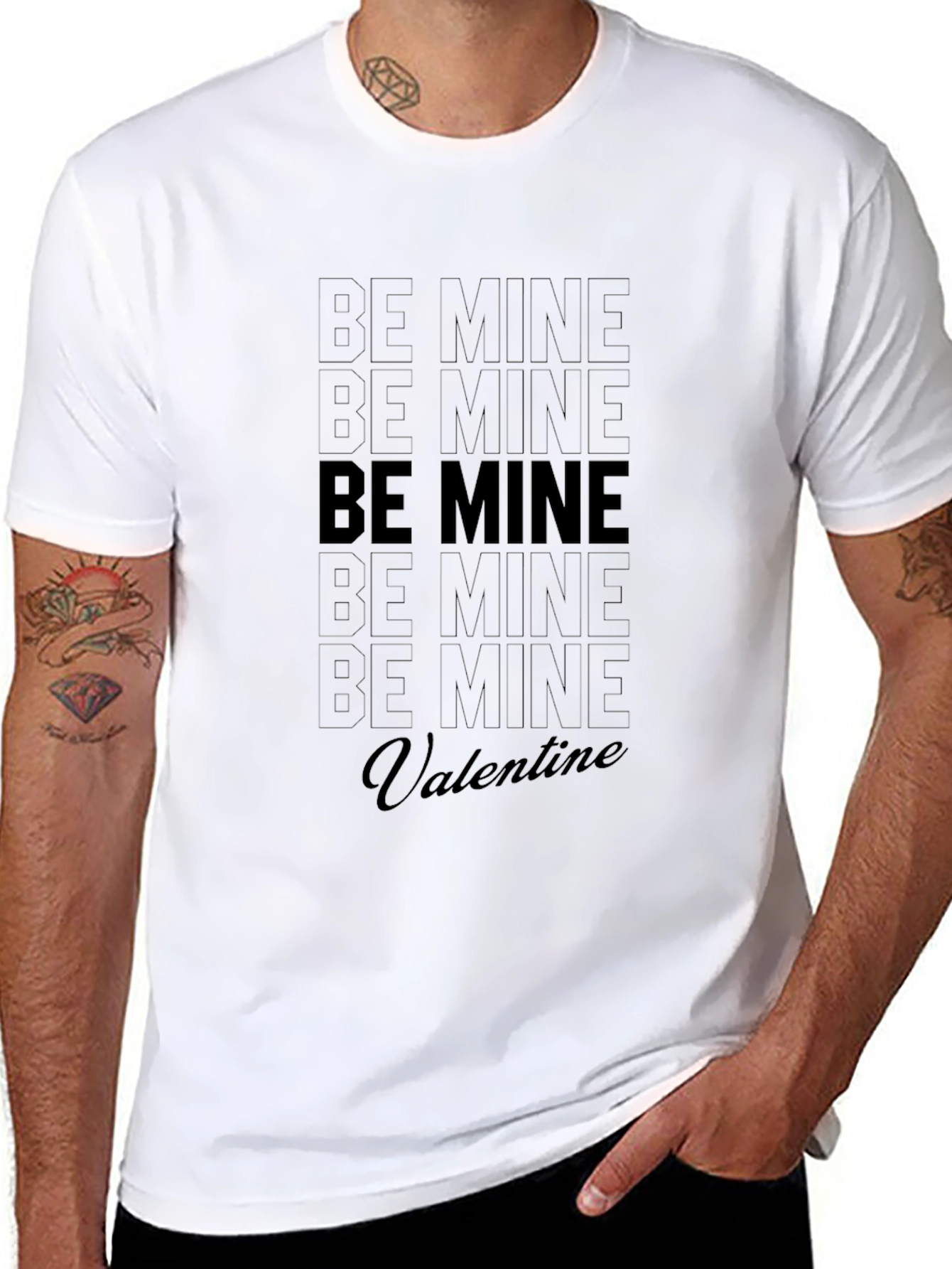 Be Mine Valentines Day Black T-Shirt