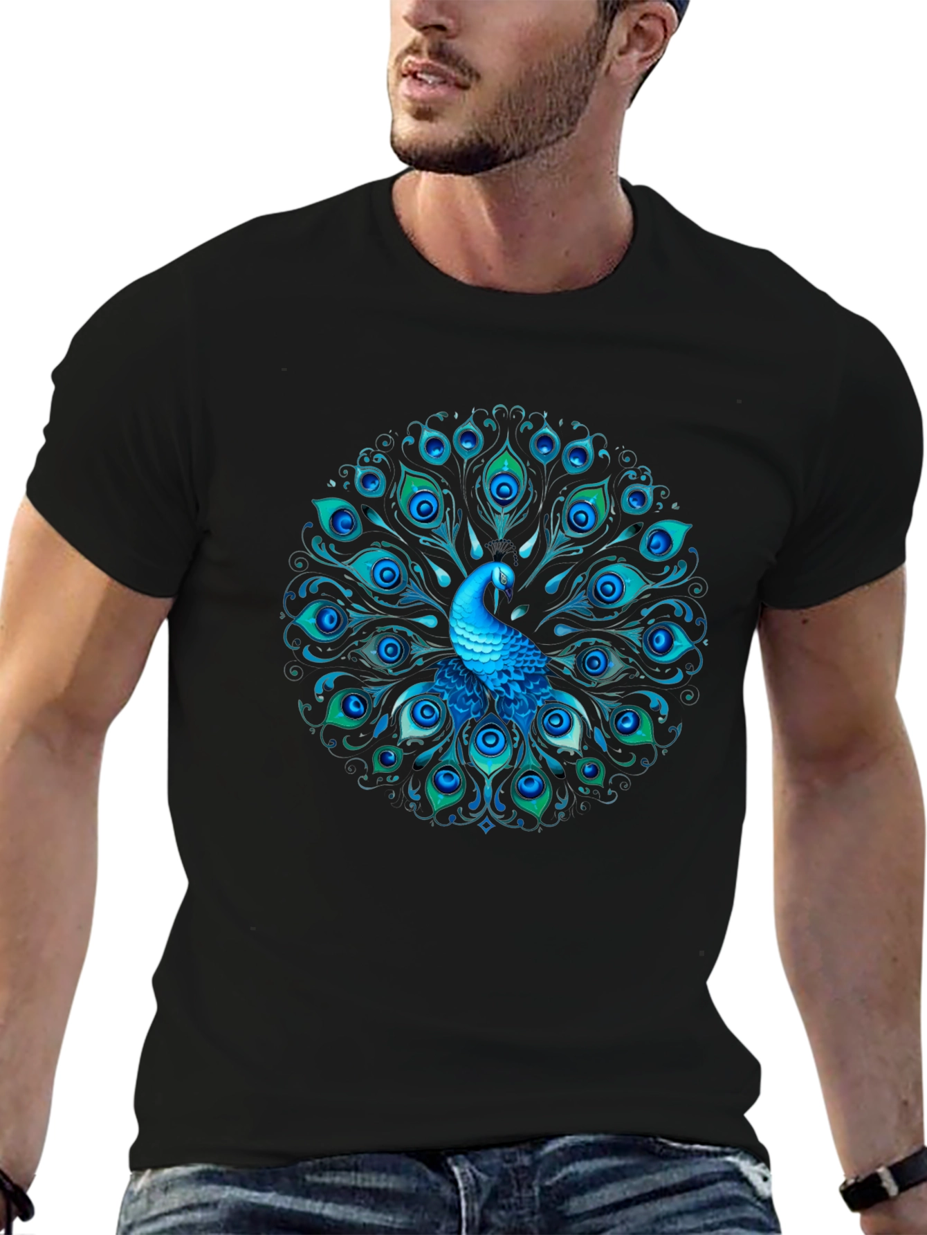 Peacock Mandala Graphic Tee
