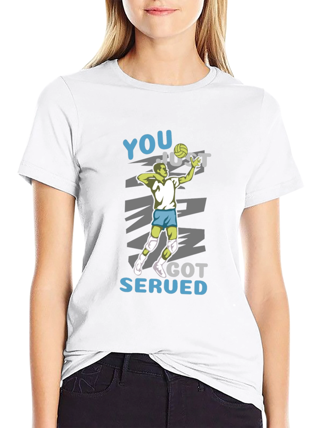 Volleyball Player You Just Got Served Black T-Shirt