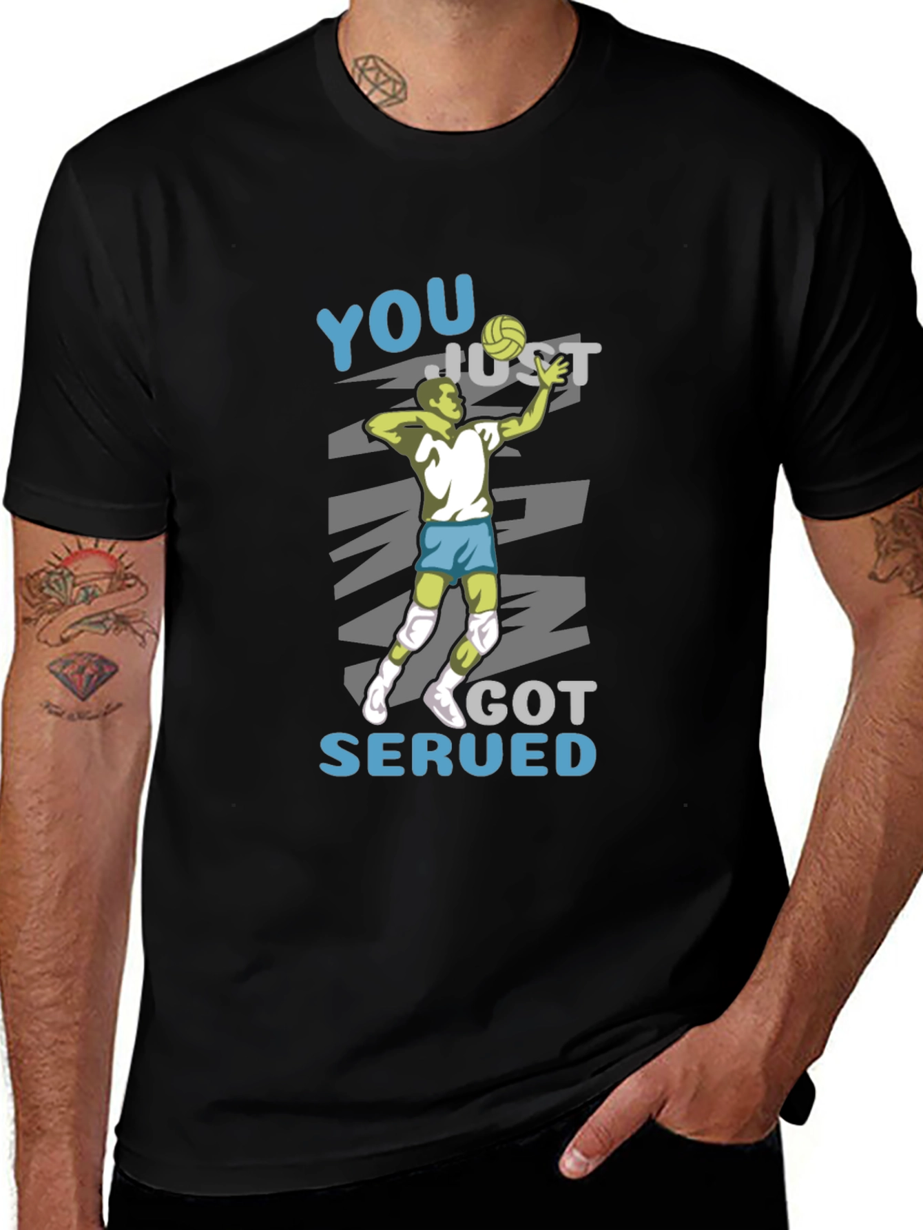 Volleyball Player You Just Got Served Black T-Shirt