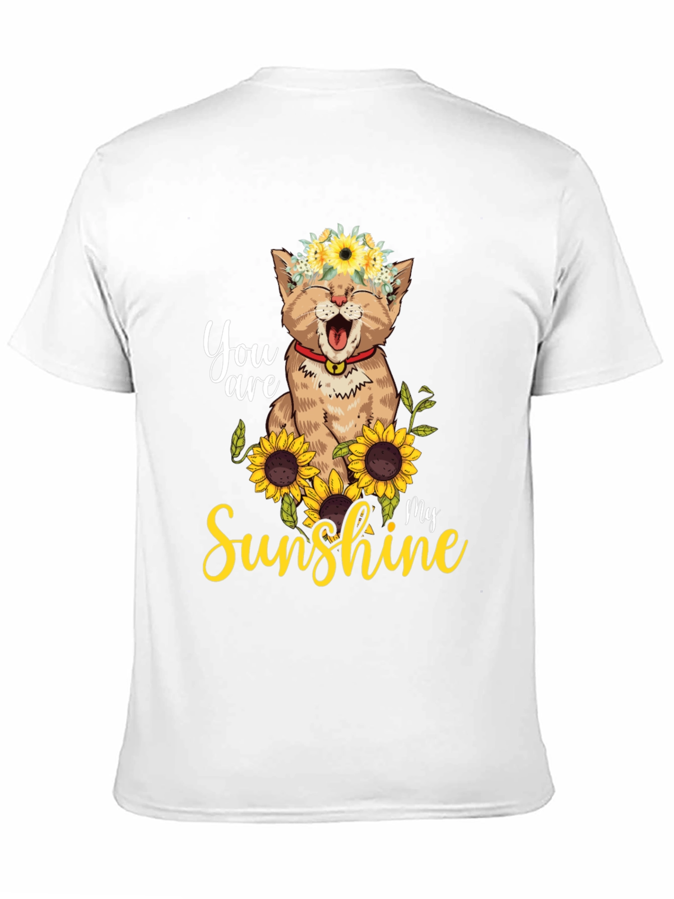 Cat Sunflower T-Shirt - You Are My Sunshine