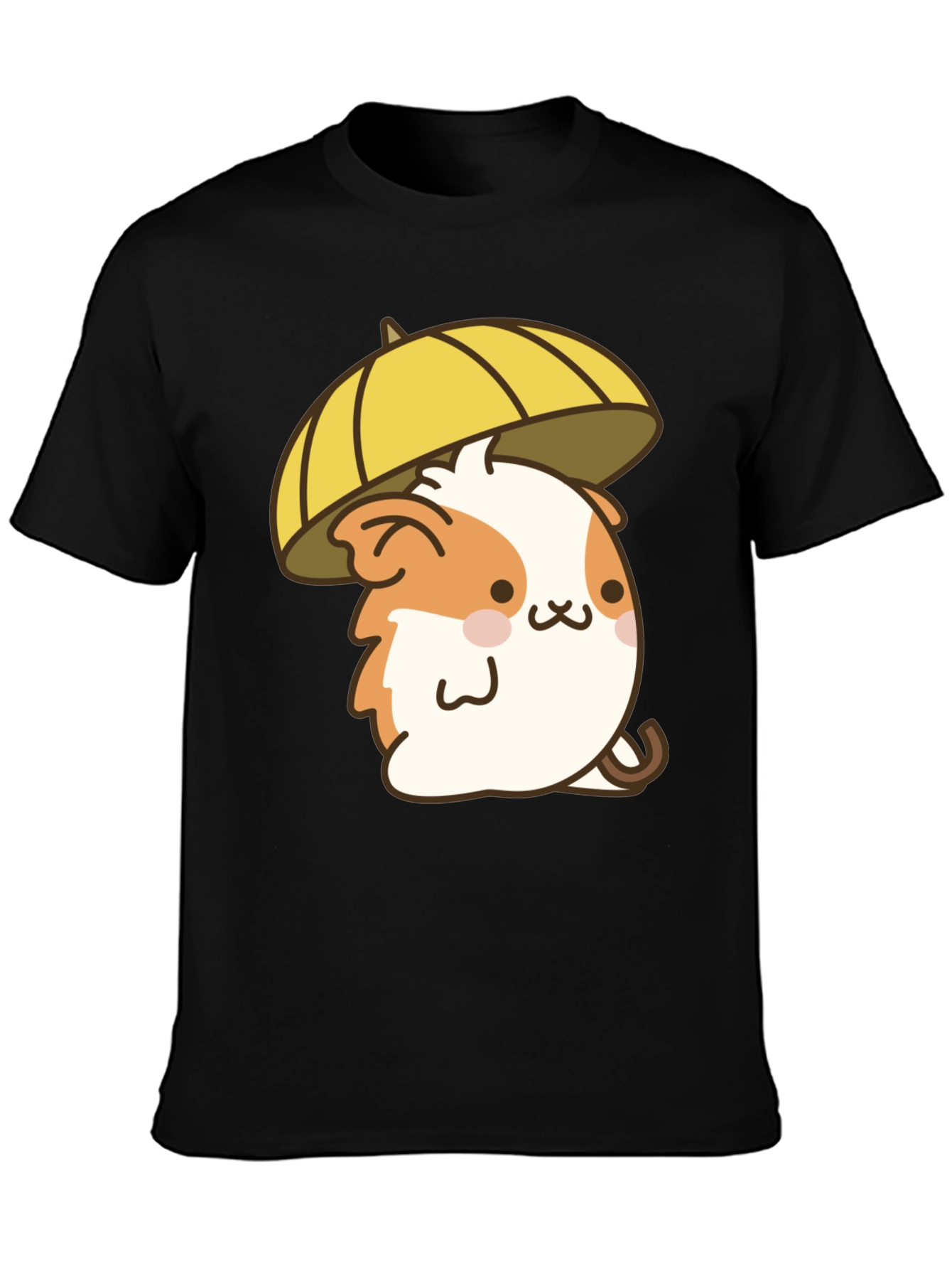 Cute Hamster Umbrella Black T-Shirt
