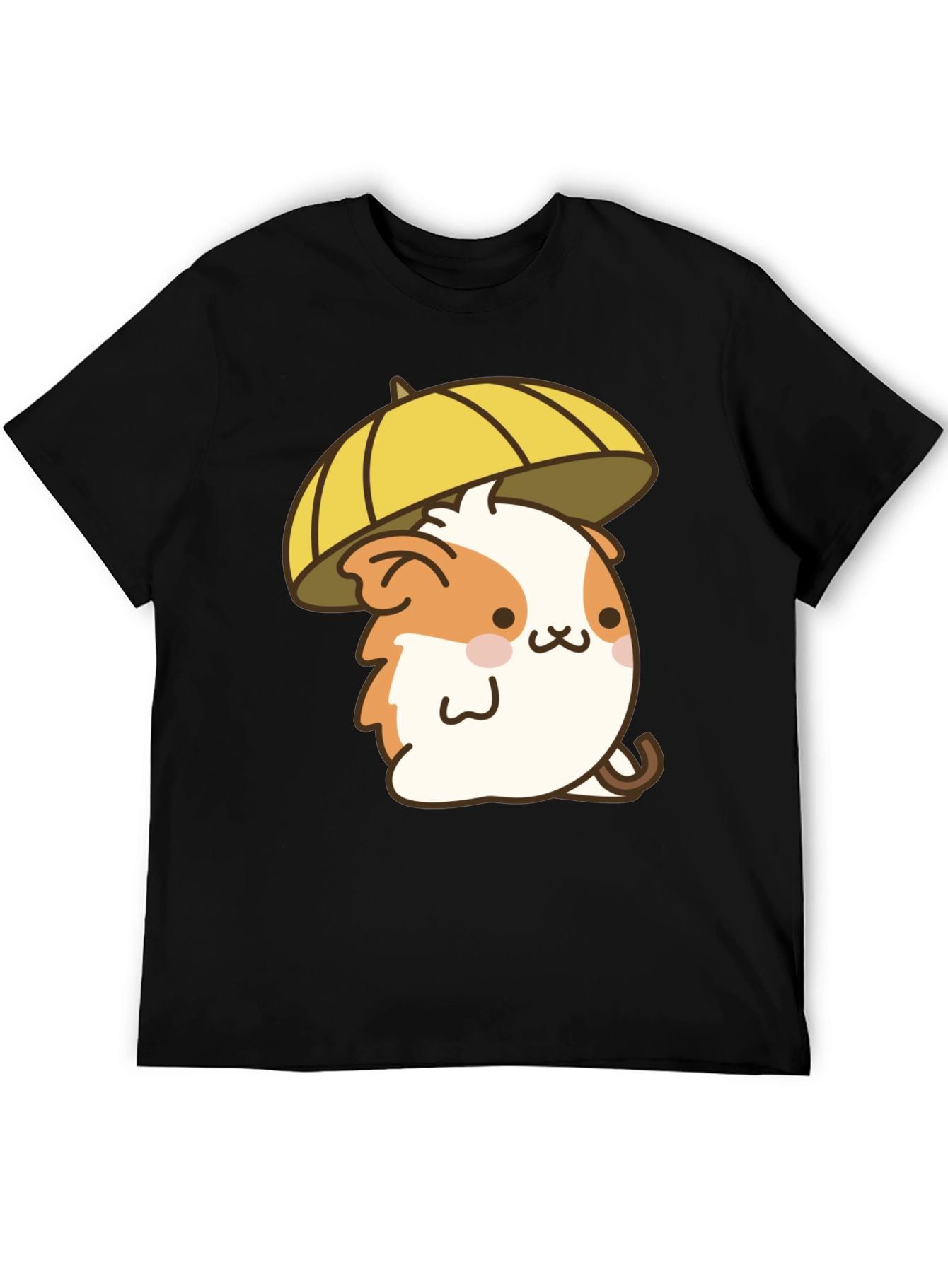 Cute Hamster Umbrella Black T-Shirt