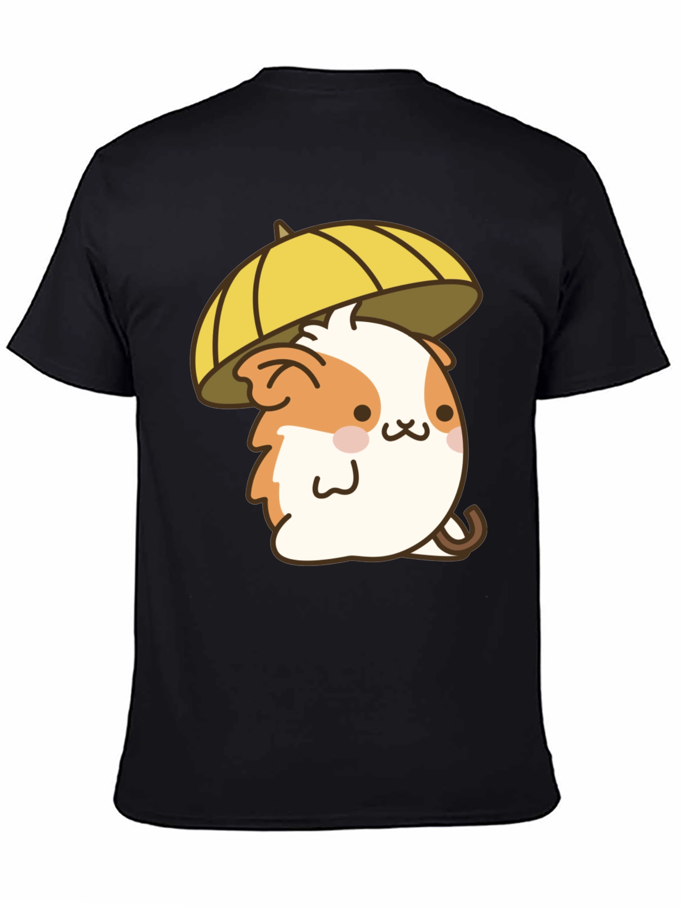 Cute Hamster Umbrella Black T-Shirt