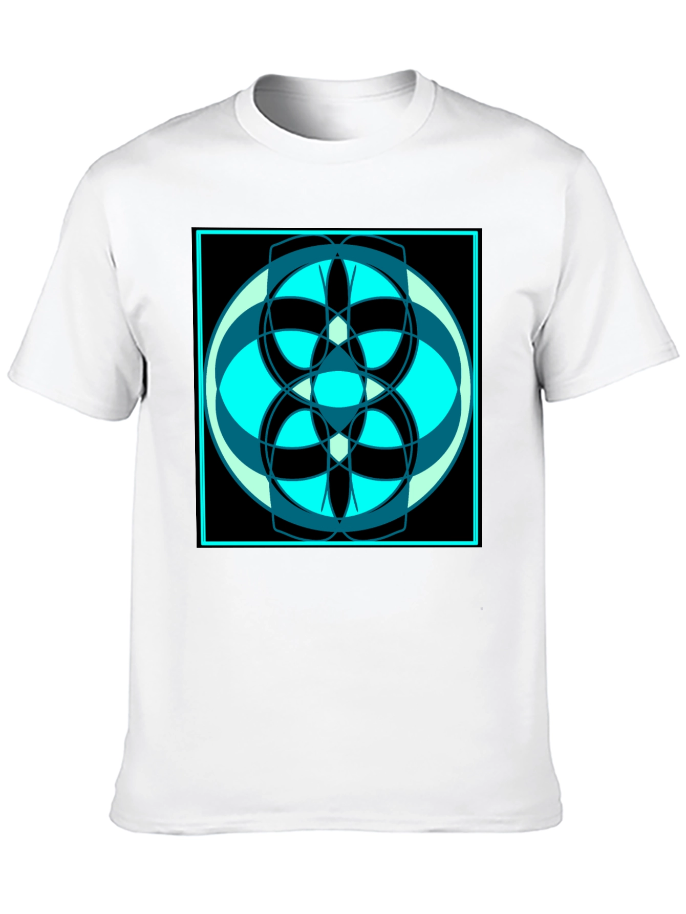 Abstract Geometric Design Black T-Shirt