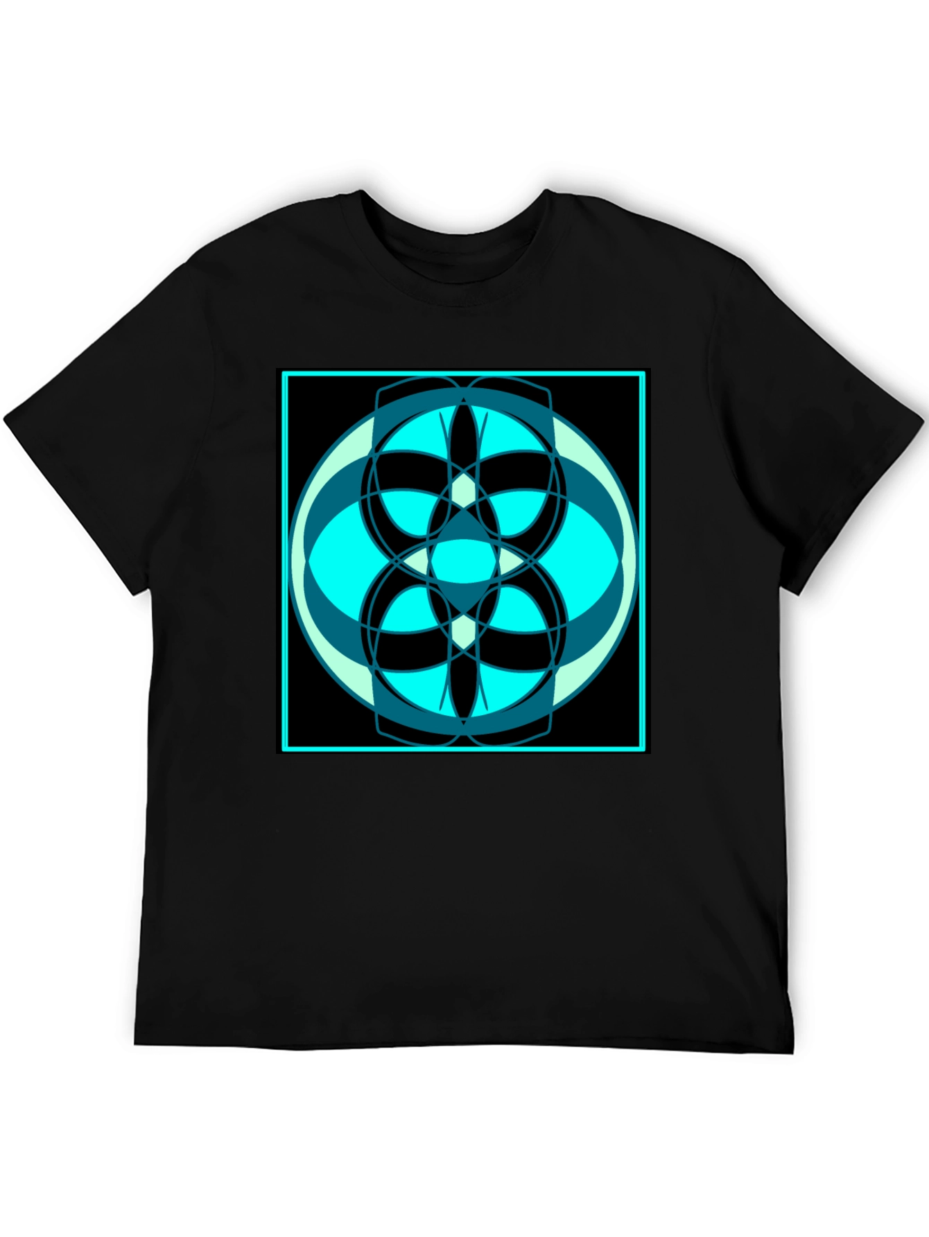 Abstract Geometric Design Black T-Shirt