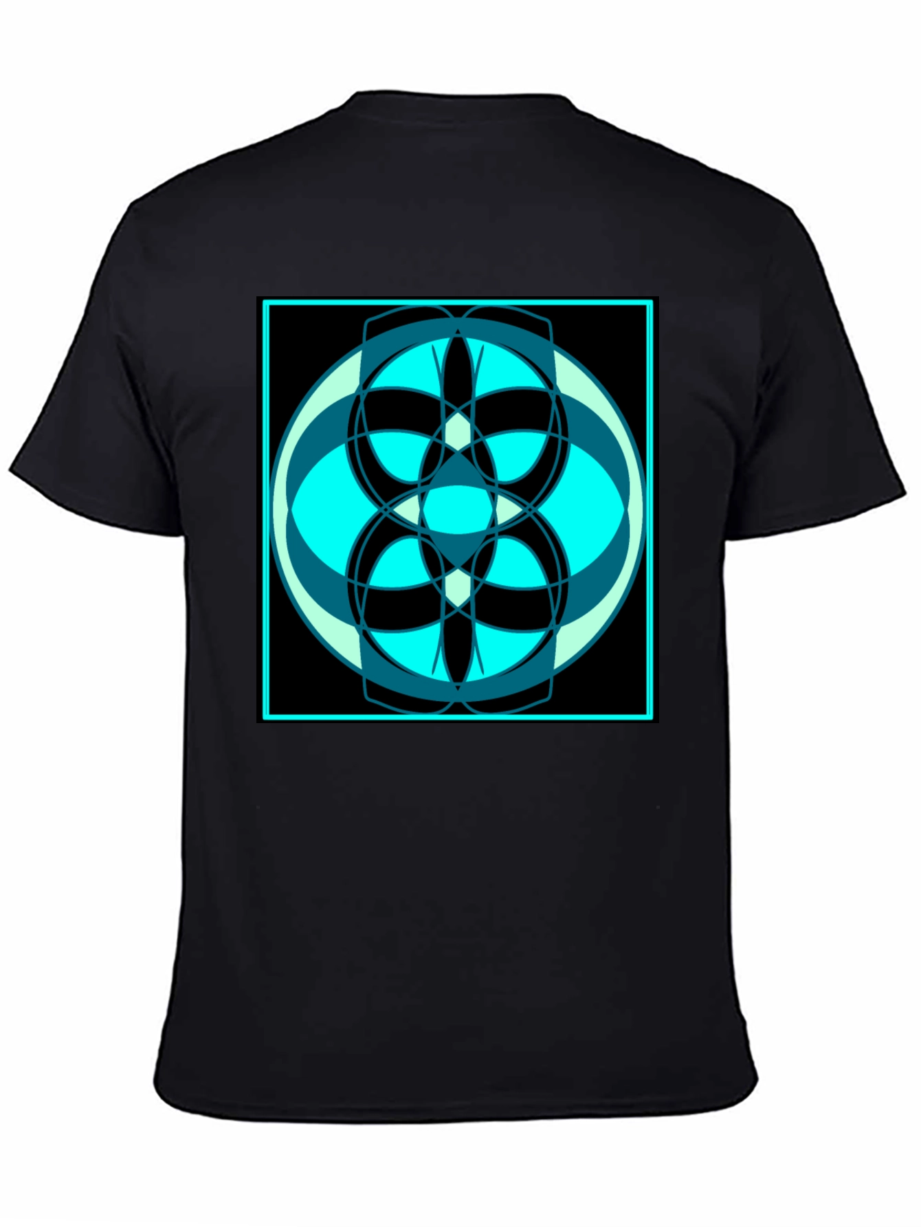 Abstract Geometric Design Black T-Shirt