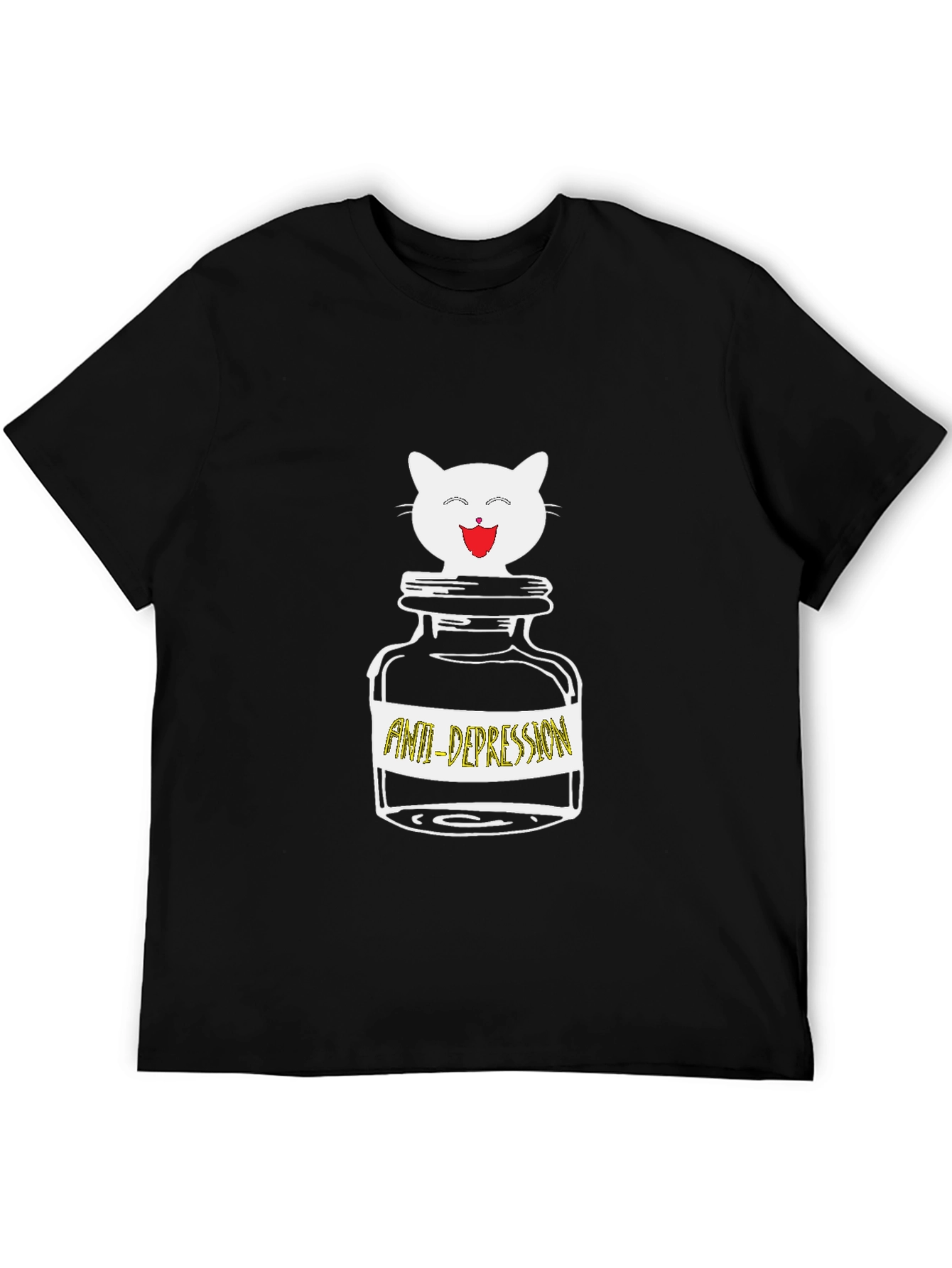 Anti-Depression Cat T-Shirt:  Cute Funny Comfort