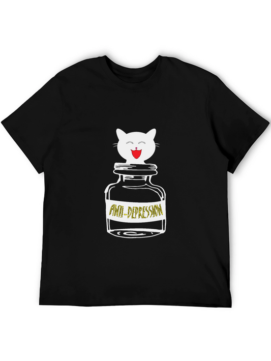 Anti-Depression Cat T-Shirt:  Cute Funny Comfort